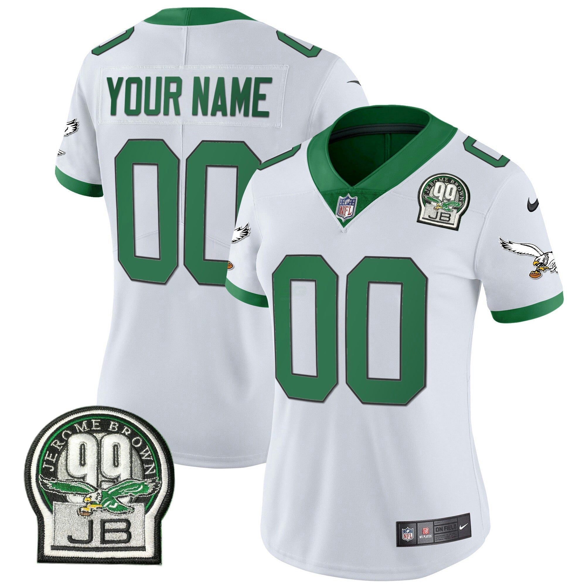 Camisa NFL Jerome Brown Retired Patch Dourada & Kelly Jersey