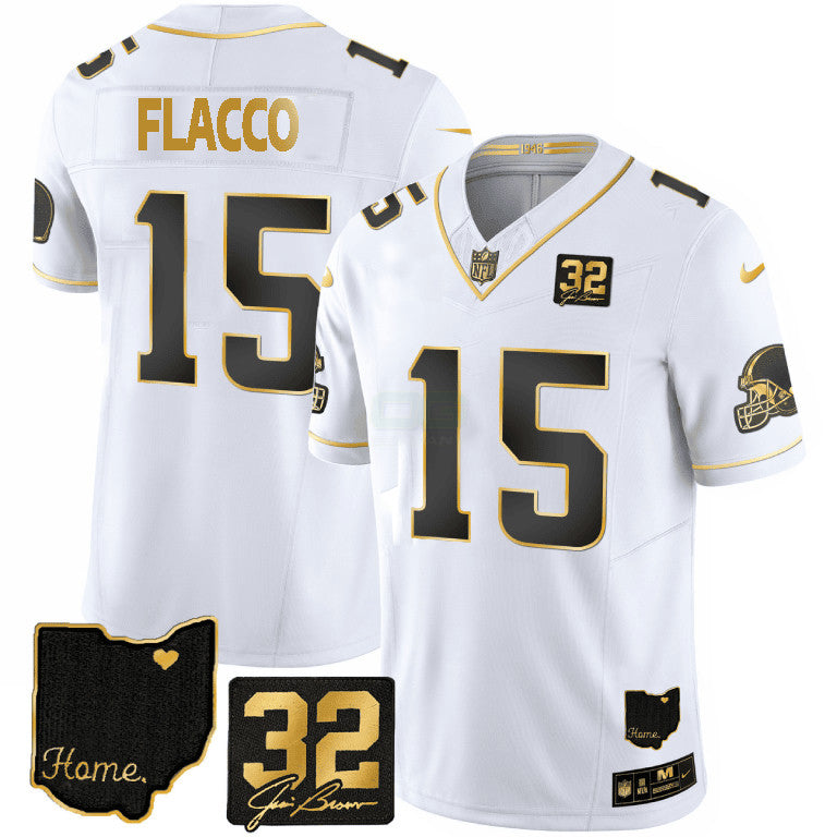 Camisa NFL Joe Flacco Cleveland Gold Vapor Jersey