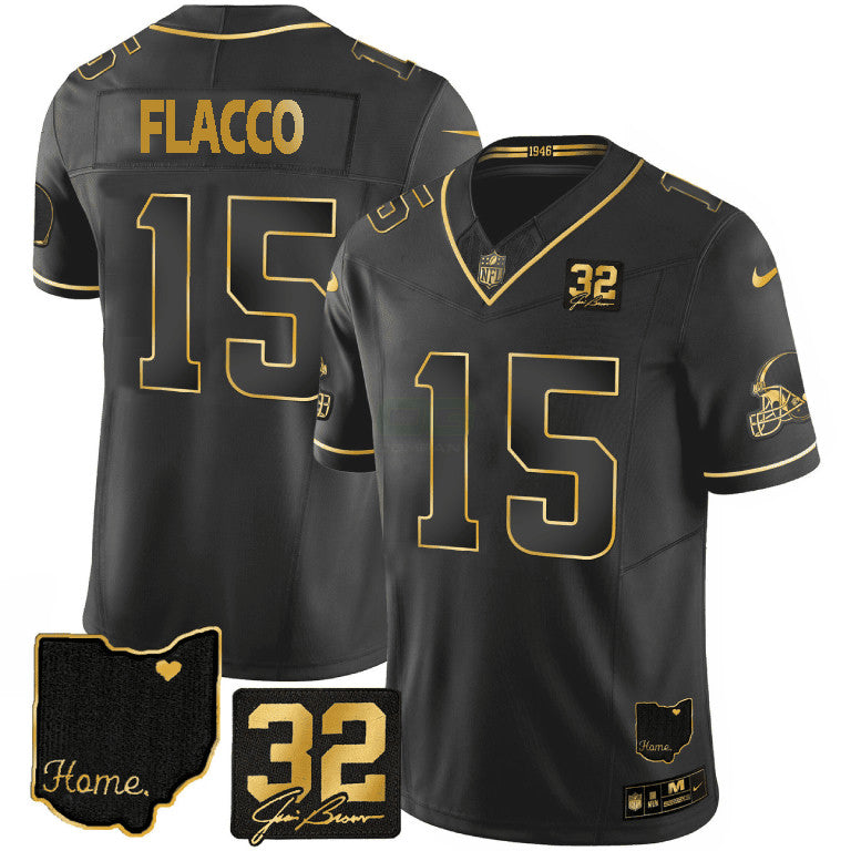 Camisa NFL Joe Flacco Cleveland Gold Vapor Jersey