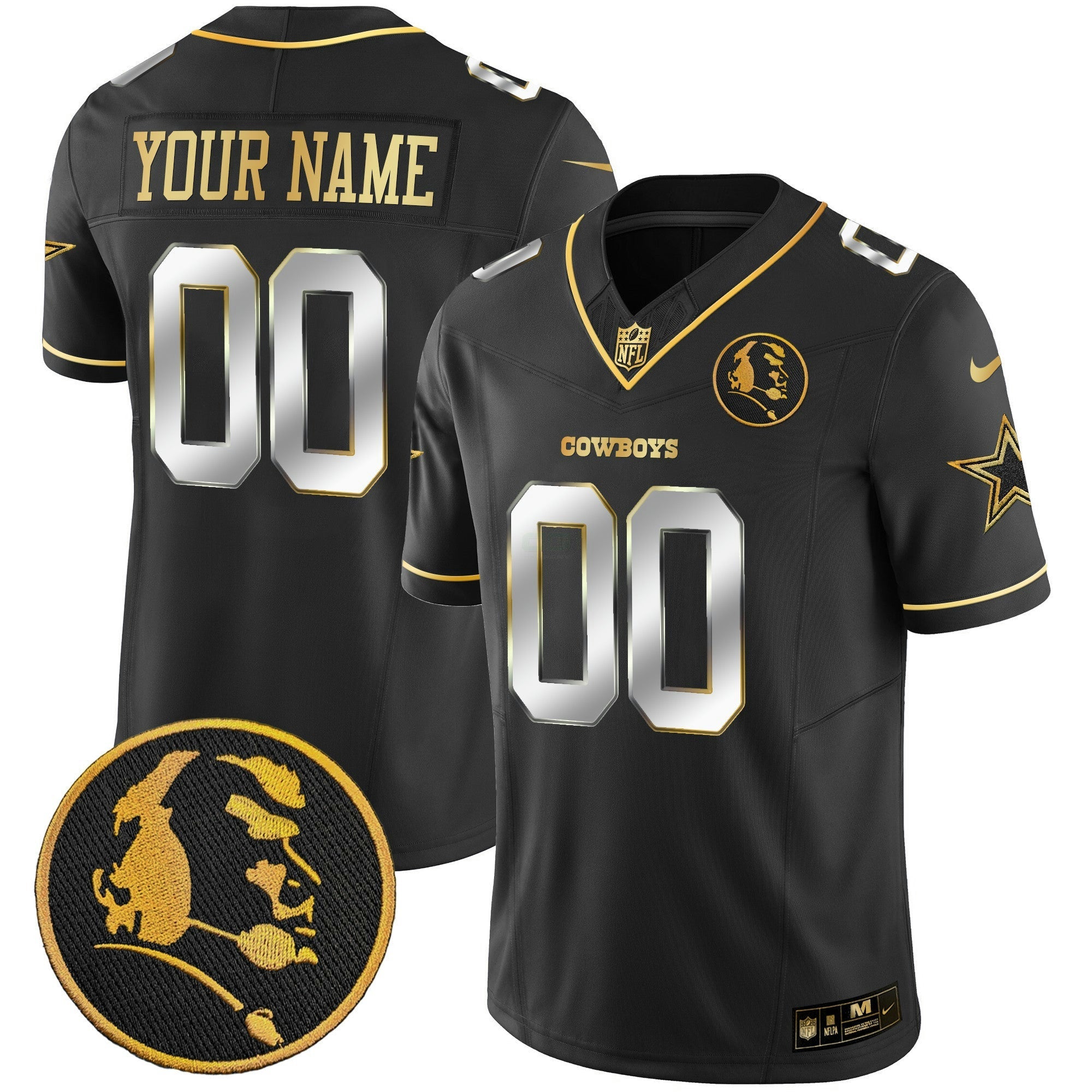 Camisa NFL John Madden Patch Dourada Vapor Jersey