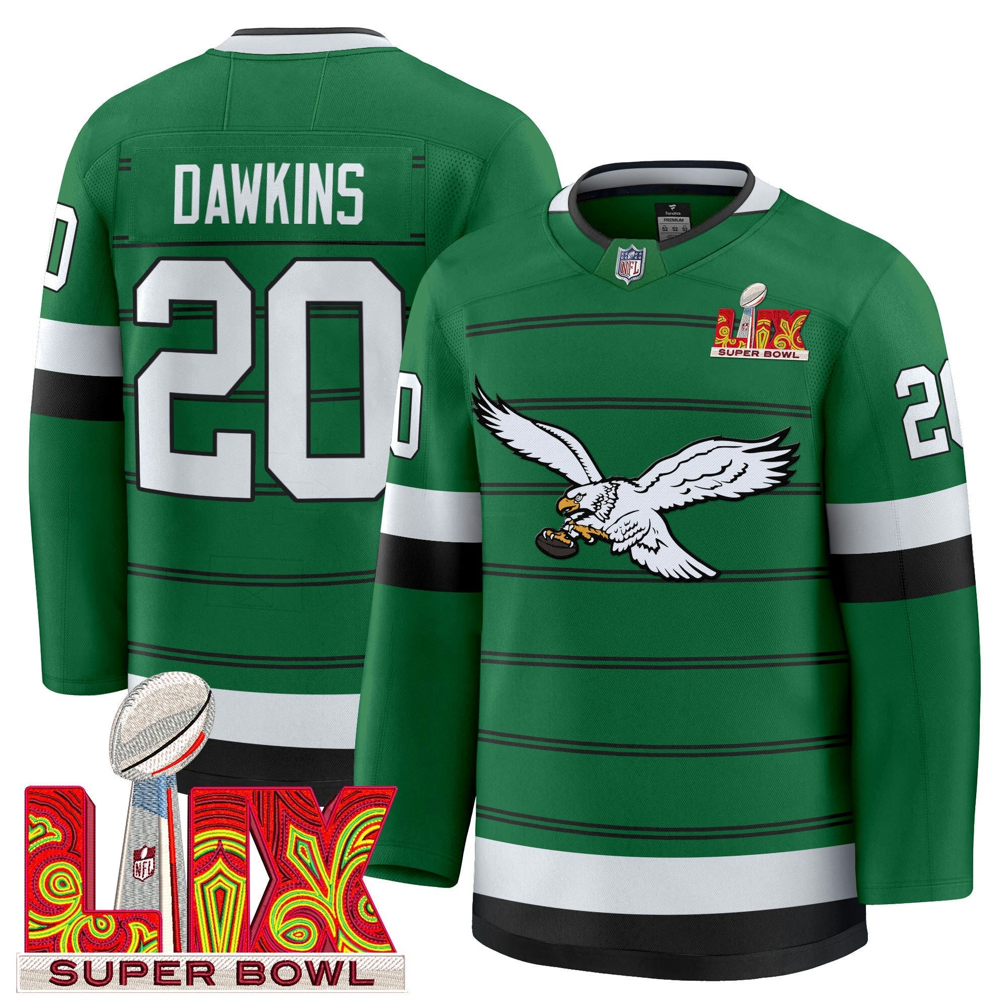 Camisa NFL Kelly Green Hockey Premium Jersey