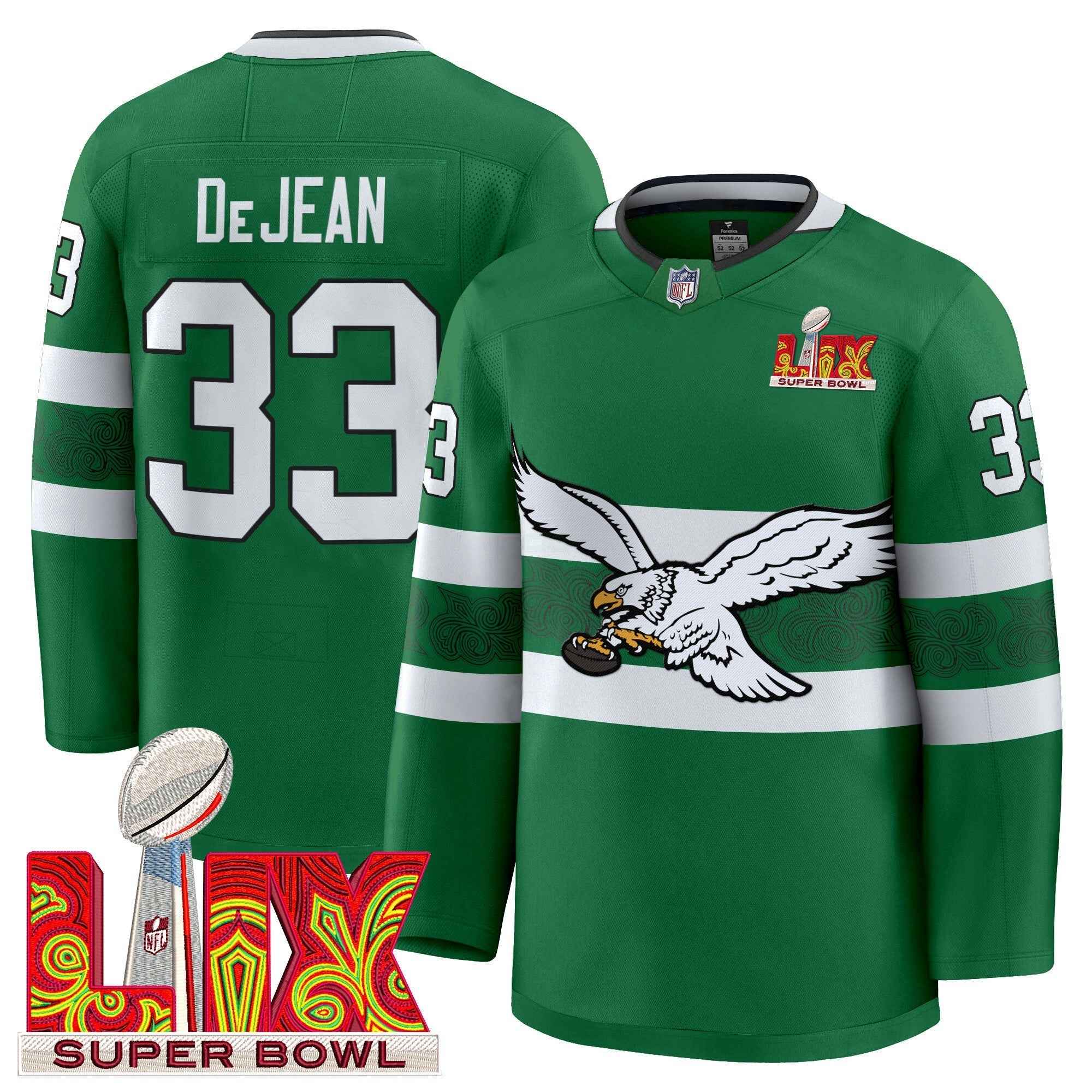 Camisa NFL Kelly Green Hockey Premium Jersey V3