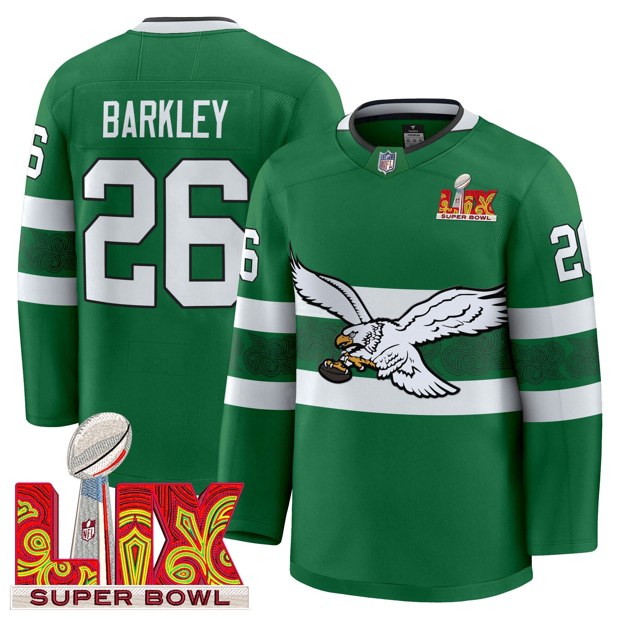 Camisa NFL Kelly Green Hockey Premium Jersey V3