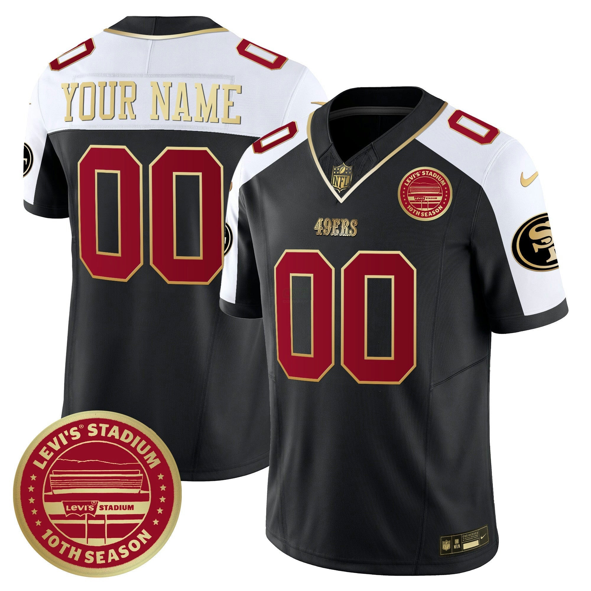Camisa NFL Levi’s Stadium 10th Season Patch Vapor Limited Jersey