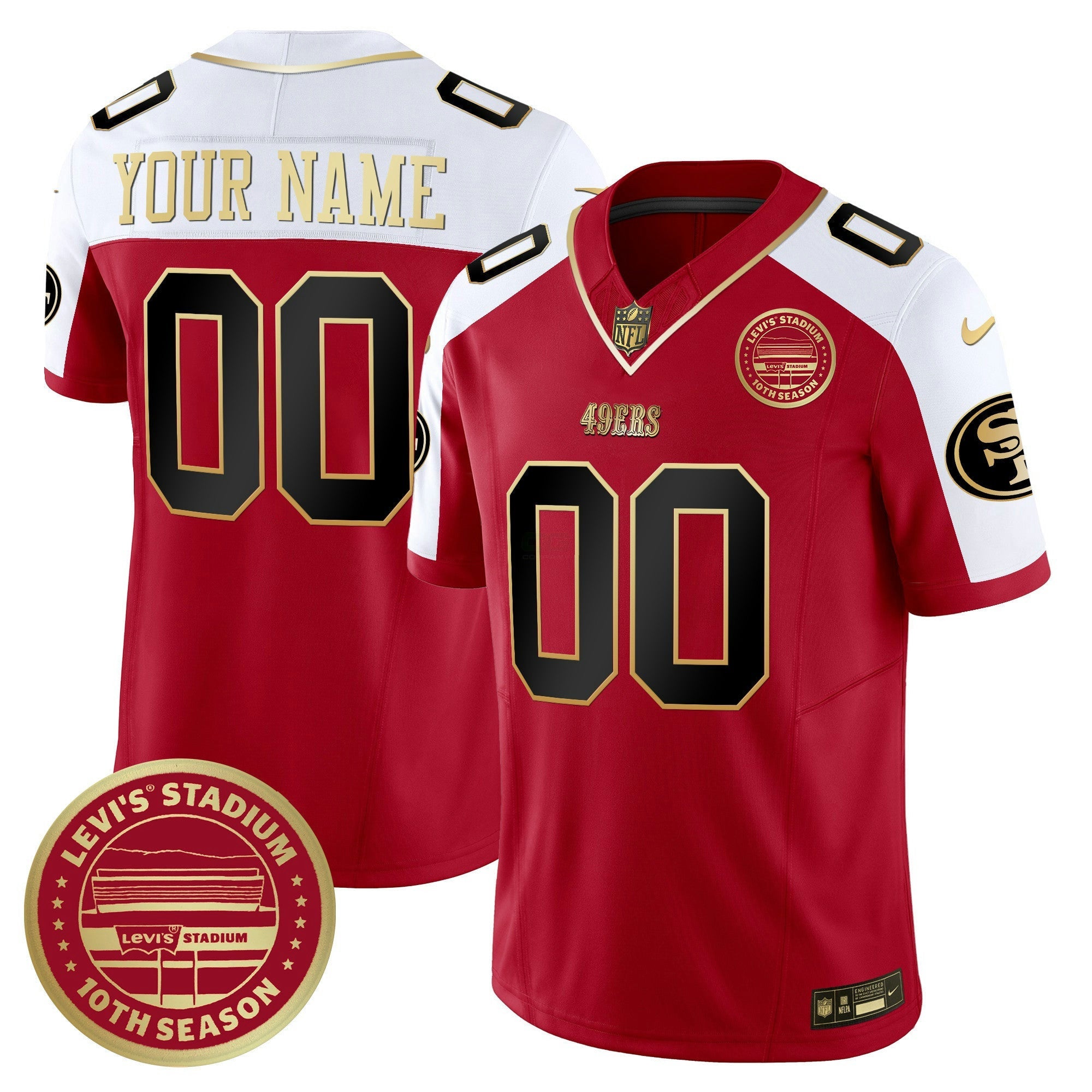 Camisa NFL Levi’s Stadium 10th Season Patch Vapor Limited Jersey