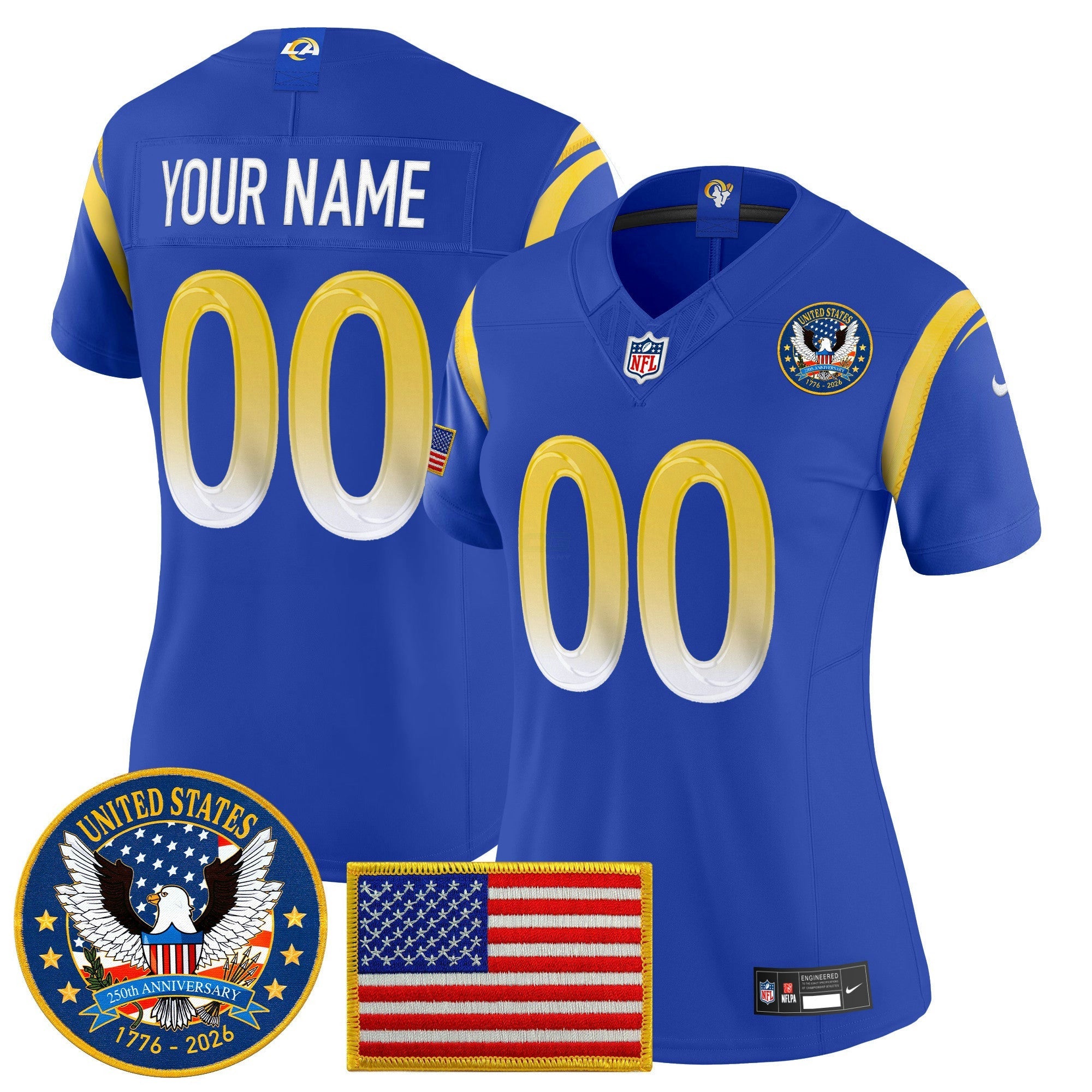 Camisa NFL Los Angeles 2025 “United States 250th Anniversary Patch” Vapor Limited Jersey