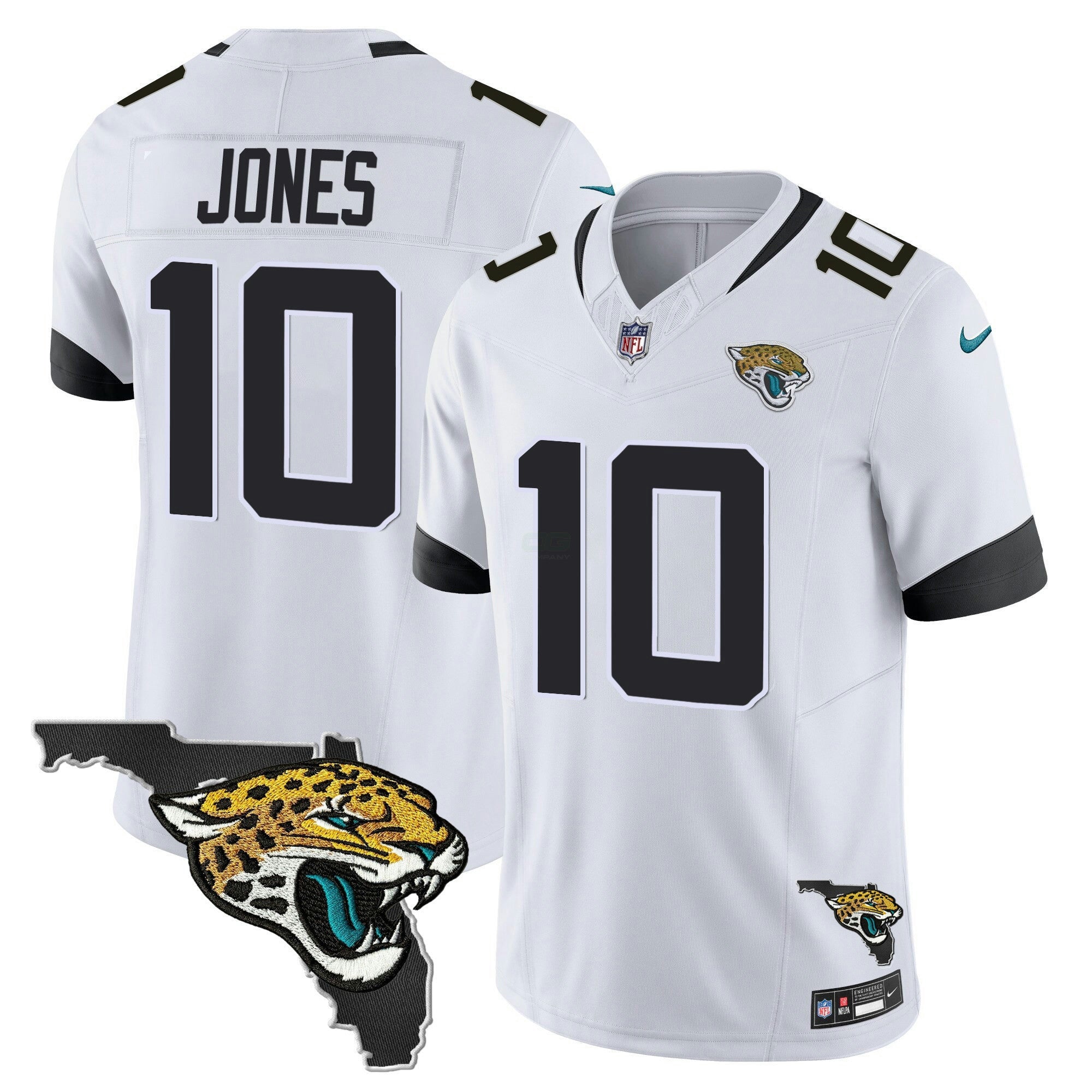 Camisa NFL Mac Jones Jacksonville Florida Patch Vapor Jersey