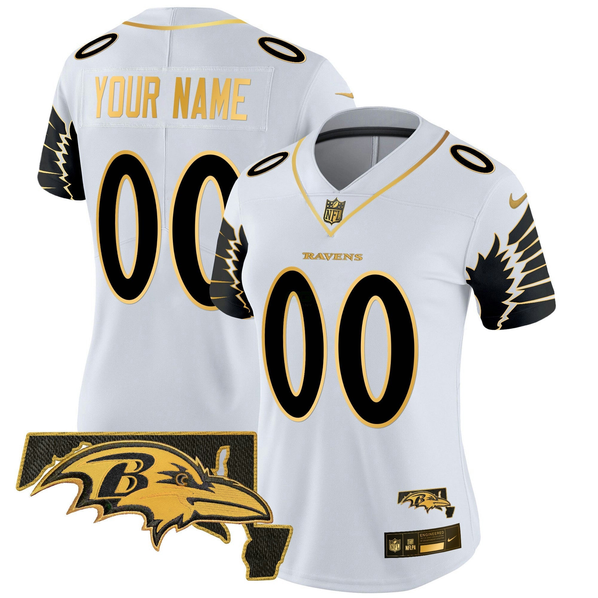 Camisa NFL Maryland Patch Dourada Vapor Limited Jersey V2