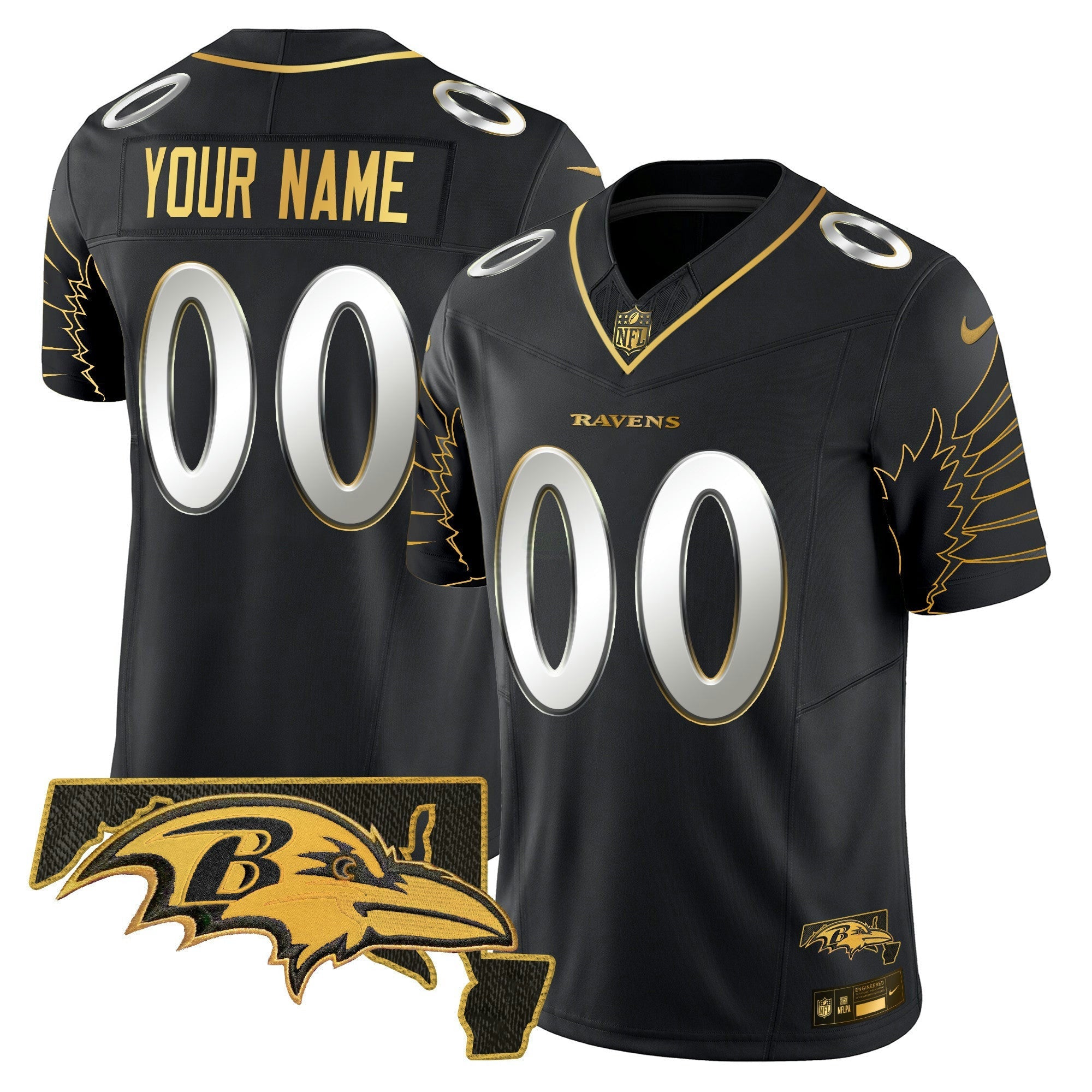 Camisa NFL Maryland Patch Dourada Vapor Limited Jersey V2