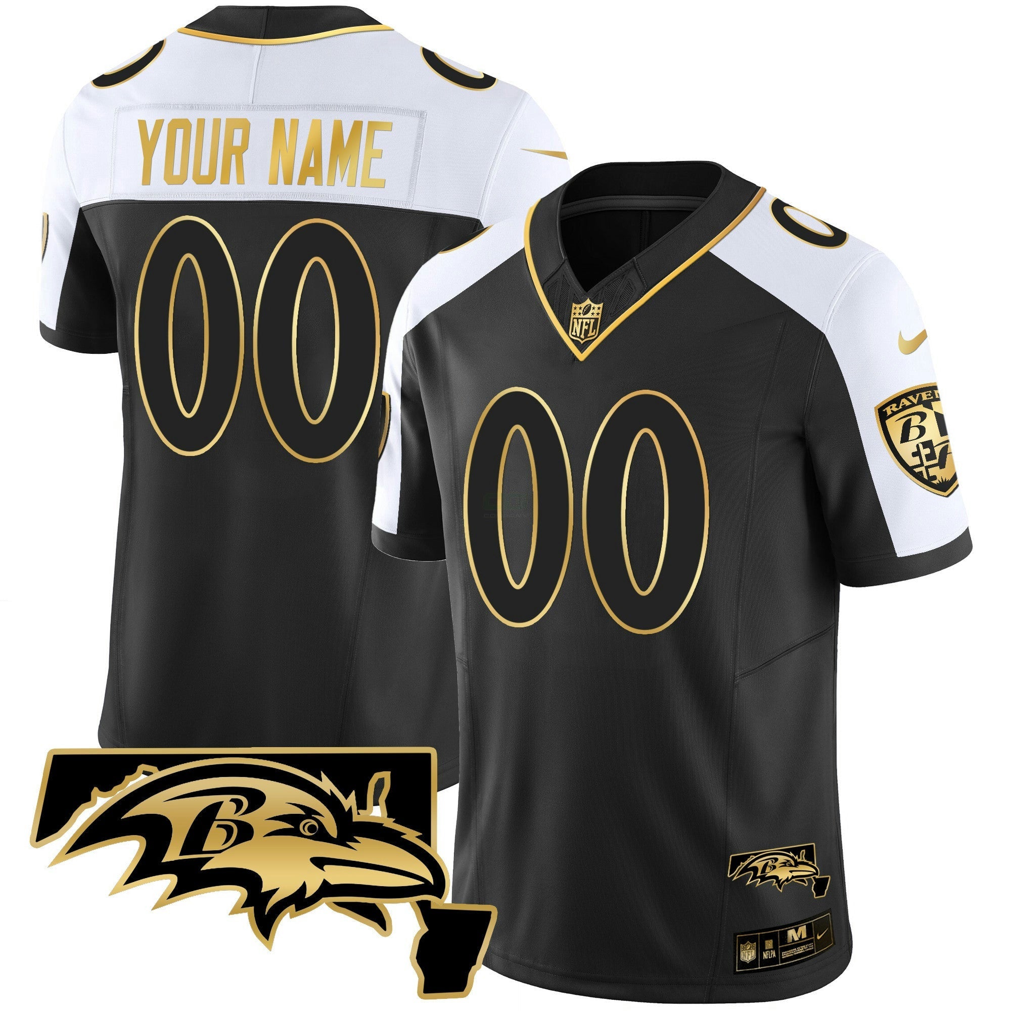 Camisa NFL Maryland Patch Vapor Dourada Jersey