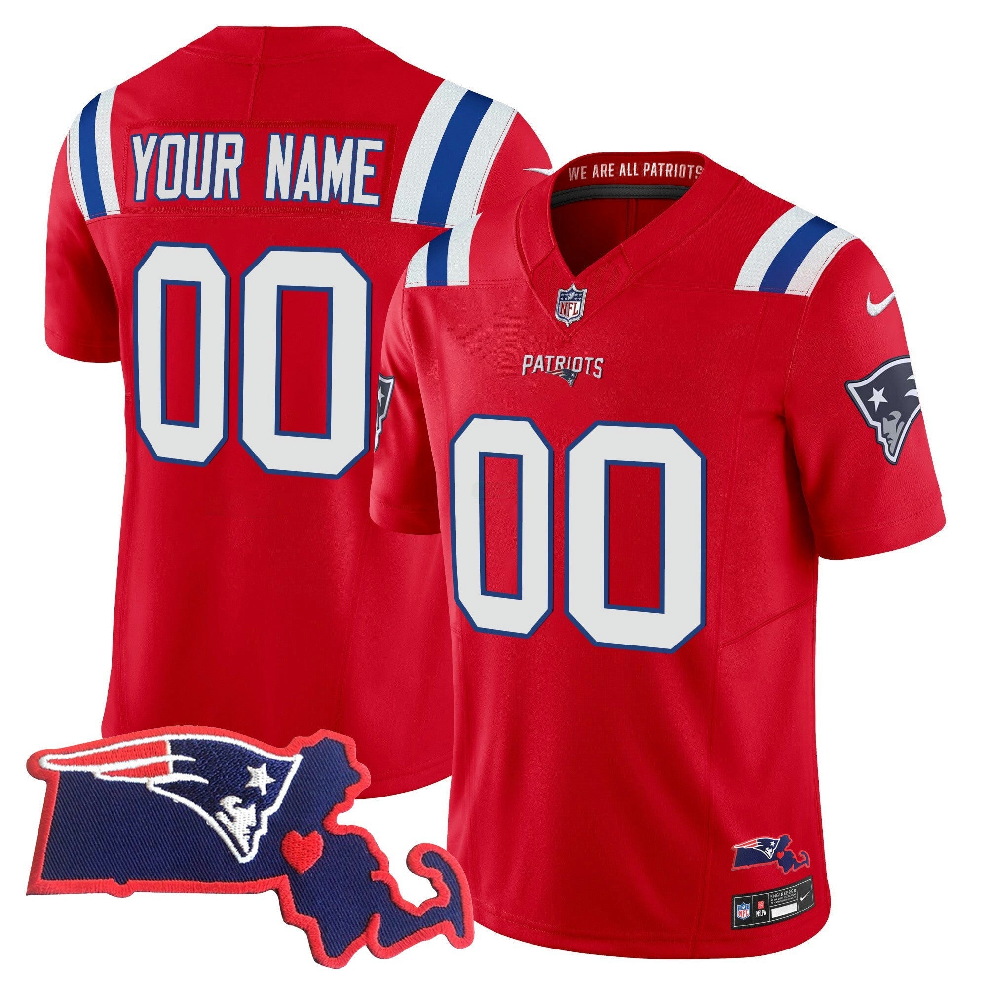 Camisa NFL Massachusetts Patch Vapor Jersey