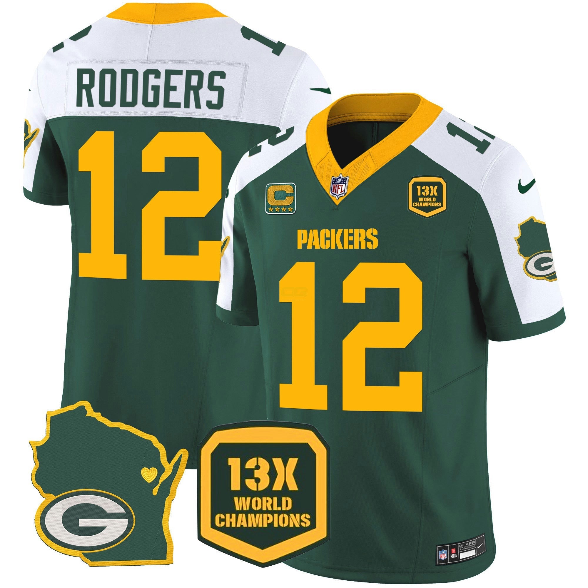Camisa NFL Men’s 13 Time World Champions & Home Patch Vapor Jersey V2