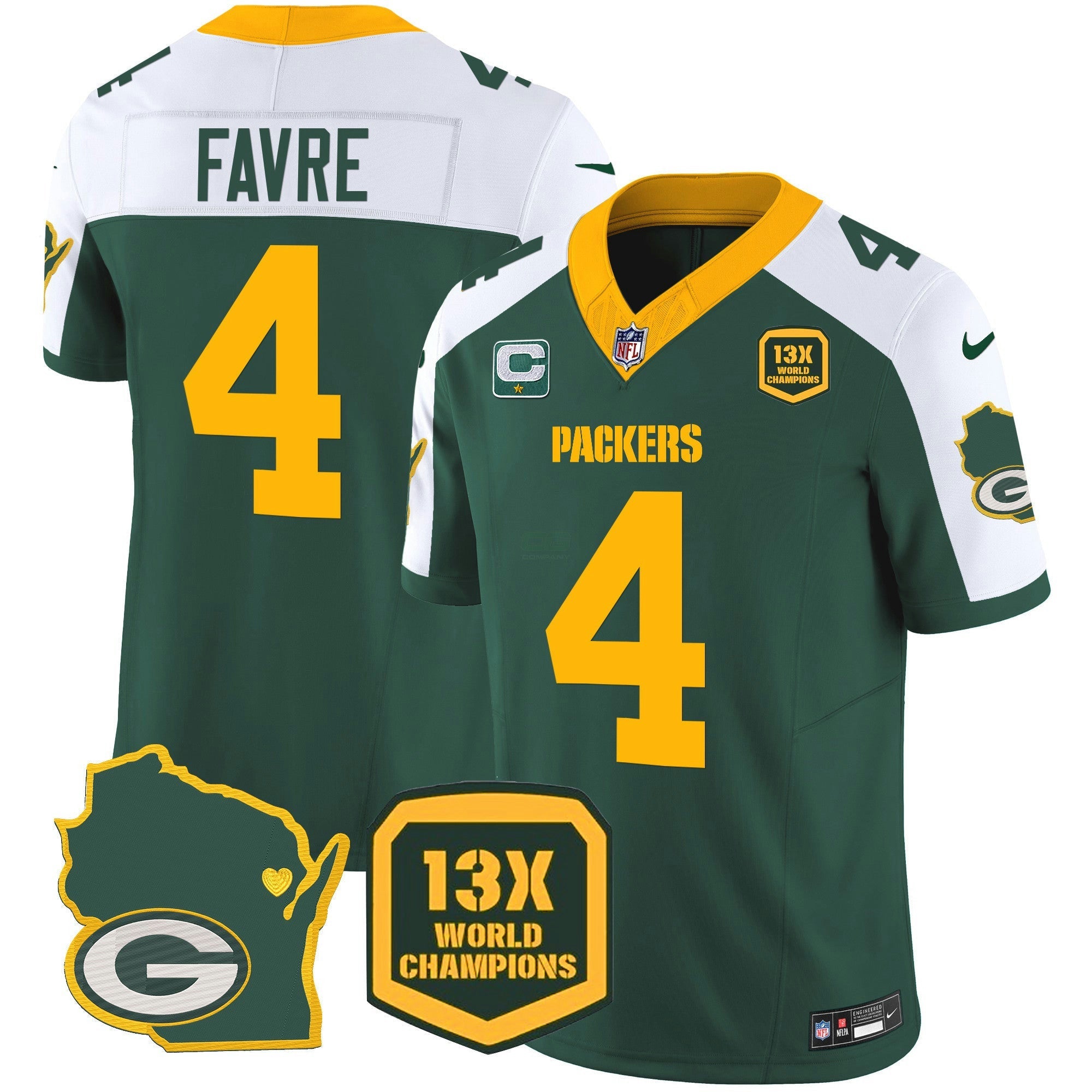 Camisa NFL Men’s 13 Time World Champions & Home Patch Vapor Jersey V2