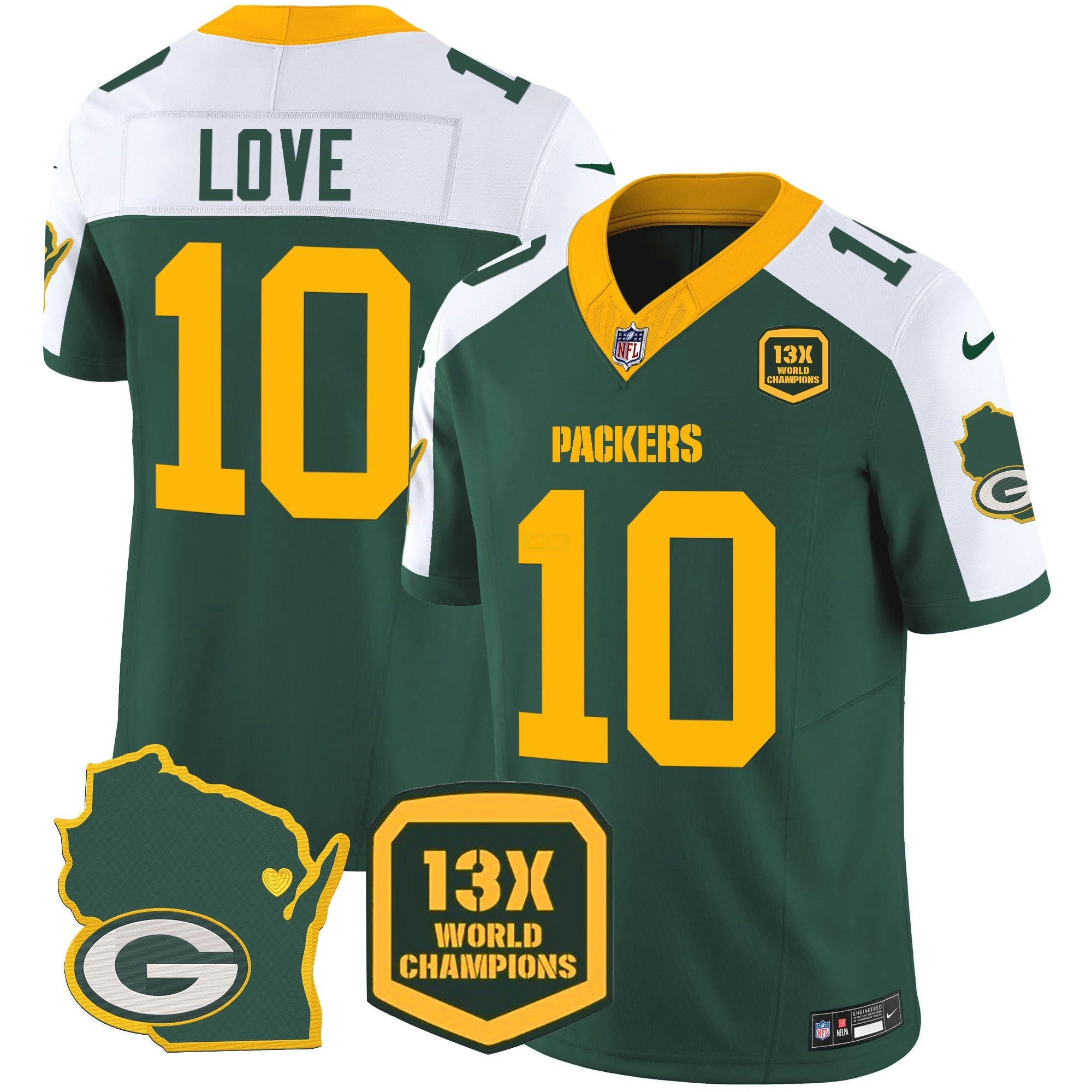 Camisa NFL Men’s 13 Time World Champions & Home Patch Vapor Jersey V2