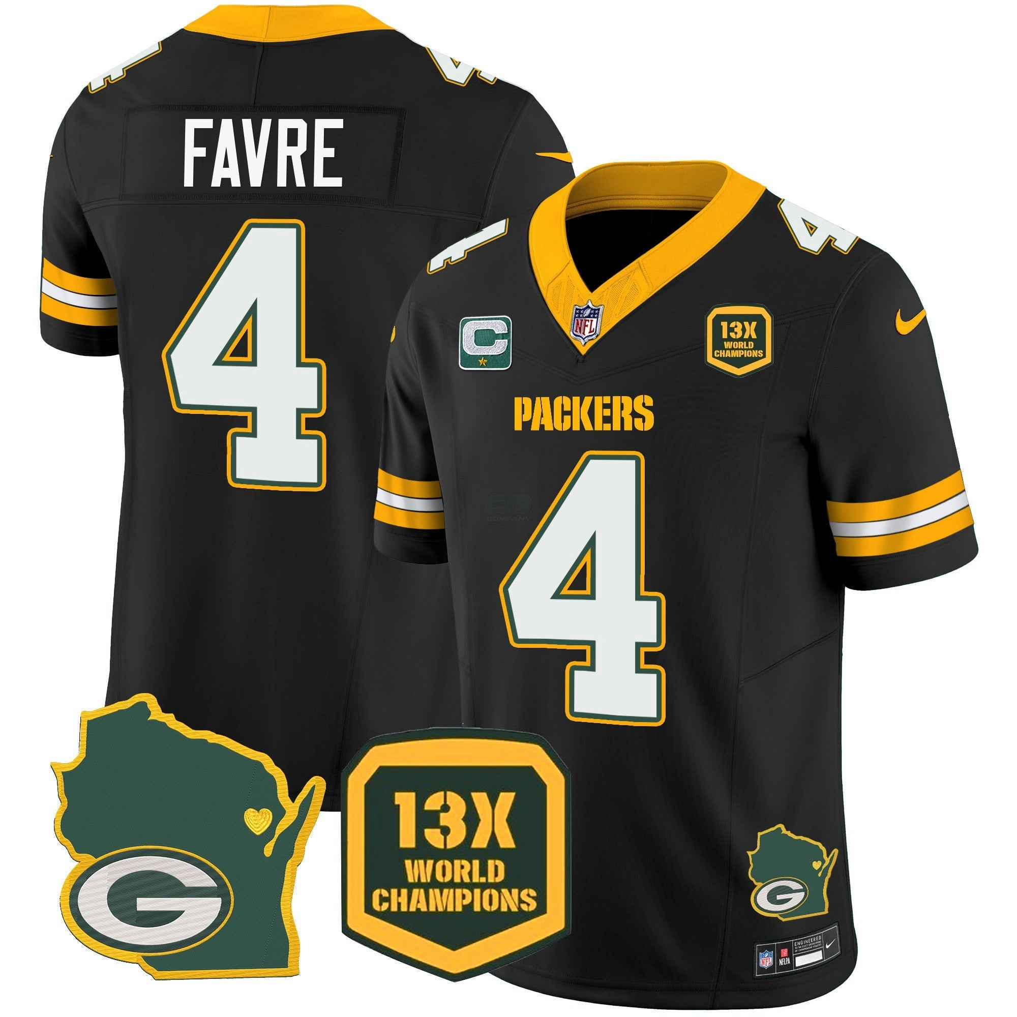 Camisa NFL Men’s 13 Time World Champions & Home Patch Vapor Jersey V2