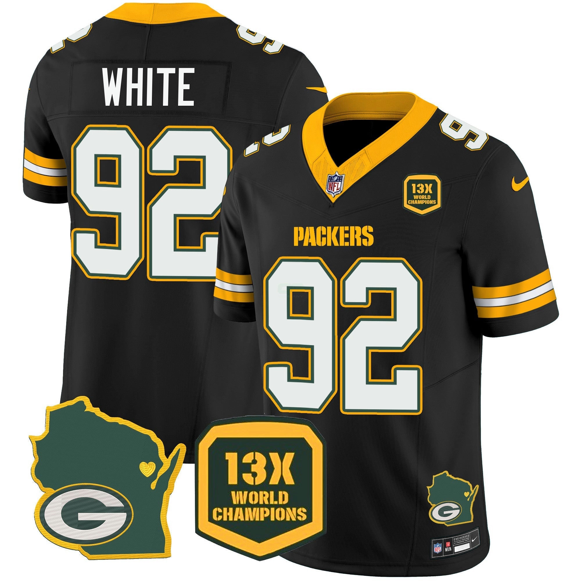 Camisa NFL Men’s 13 Time World Champions & Home Patch Vapor Jersey V2