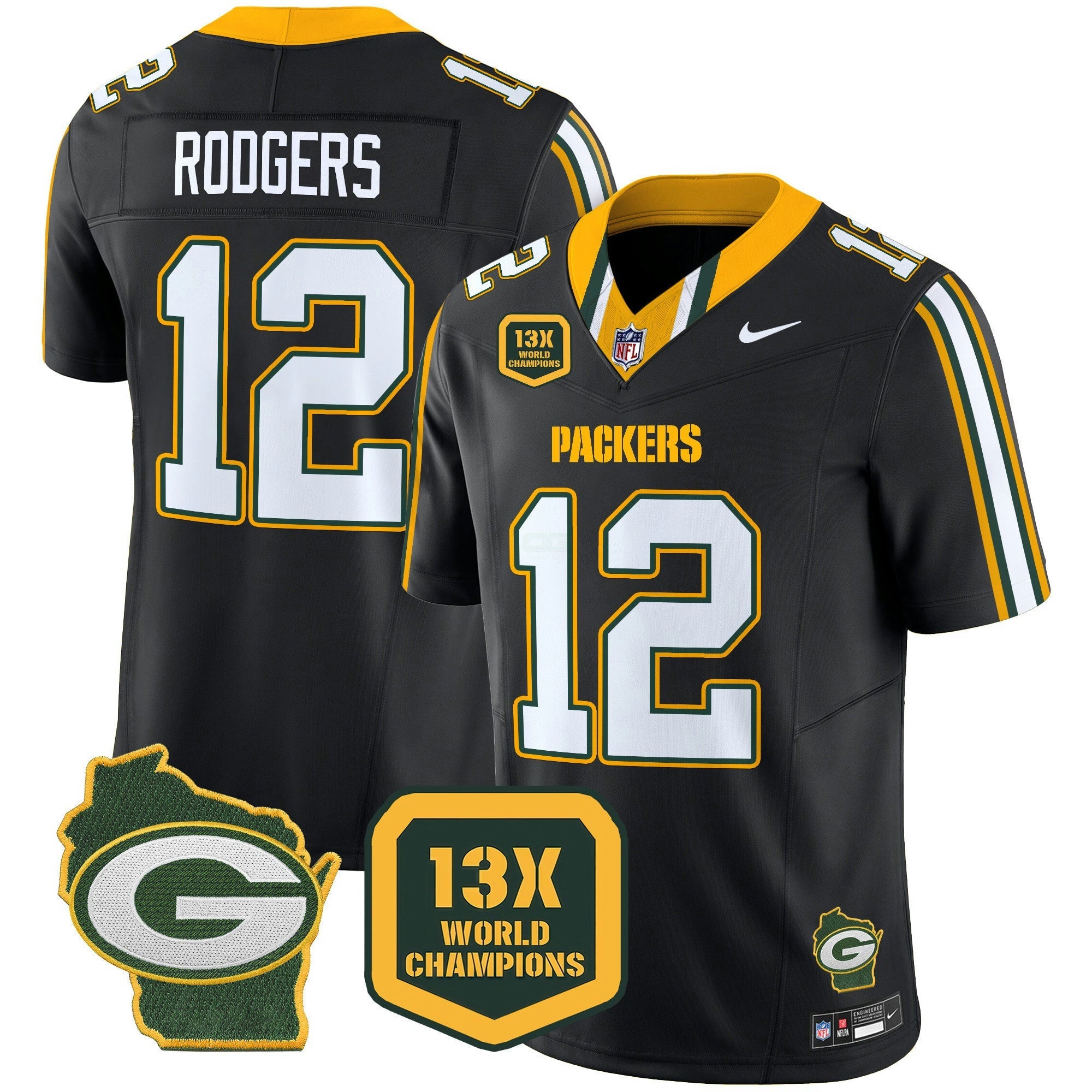 Camisa NFL Men’s 13 Time World Champions & Home Patch Vapor Limited Jersey