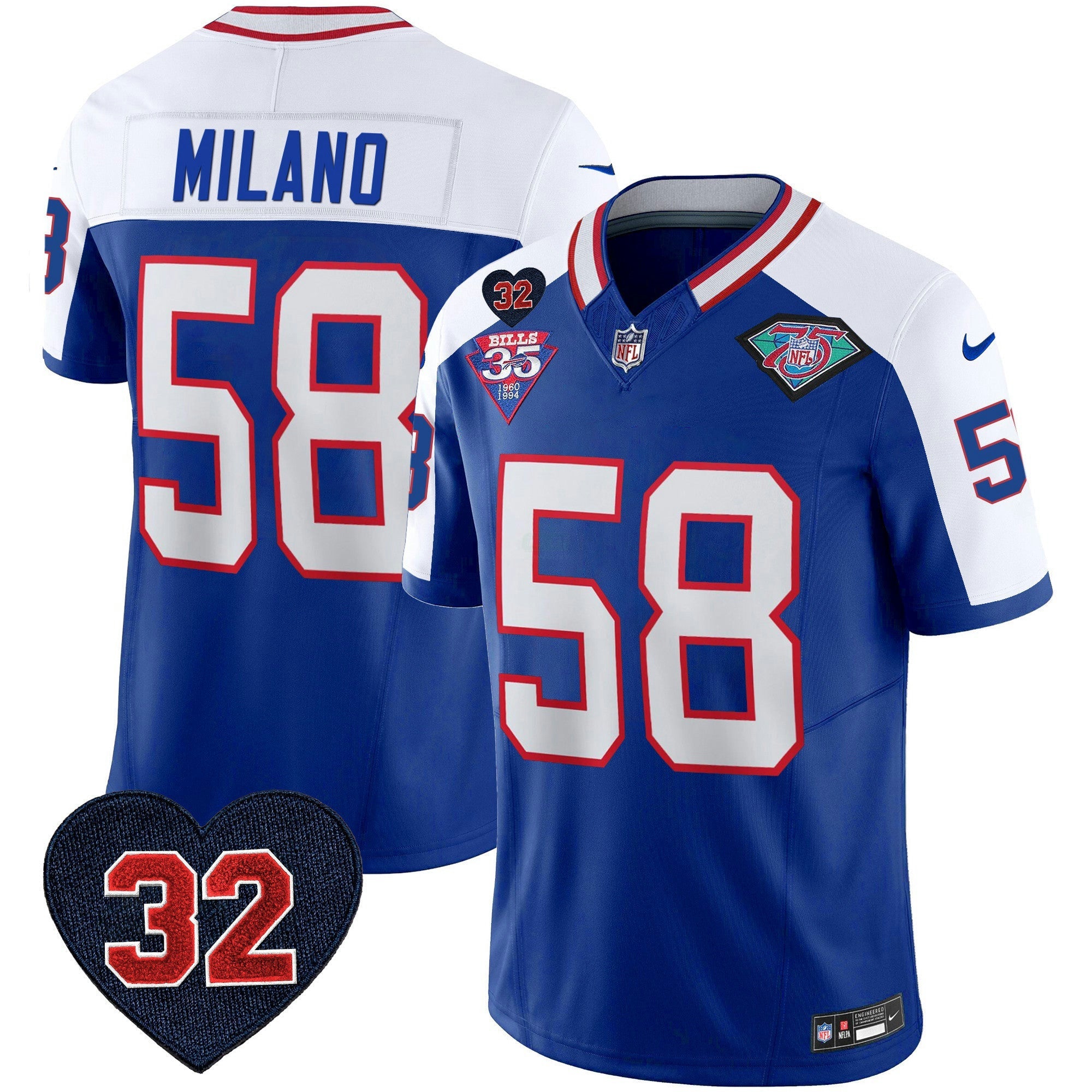Camisa NFL Men’s 1994 Throwback O.J. Simpson Patch Vapor Limited Jersey