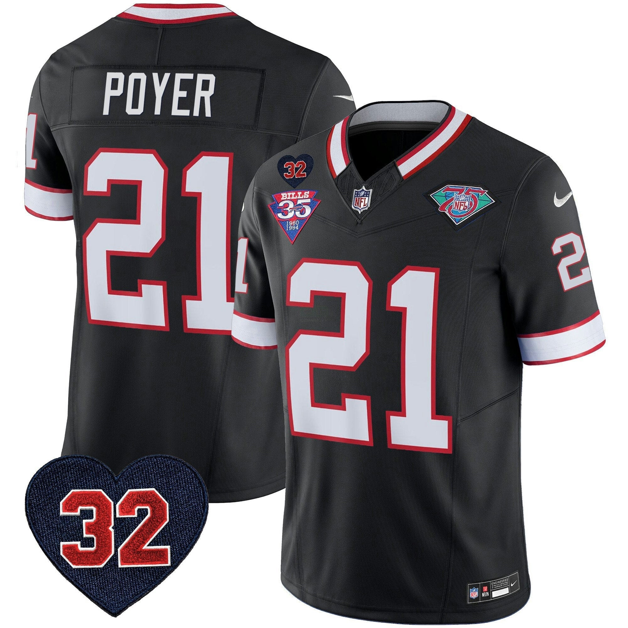 Camisa NFL Men’s 1994 Throwback O.J. Simpson Patch Vapor Limited Jersey
