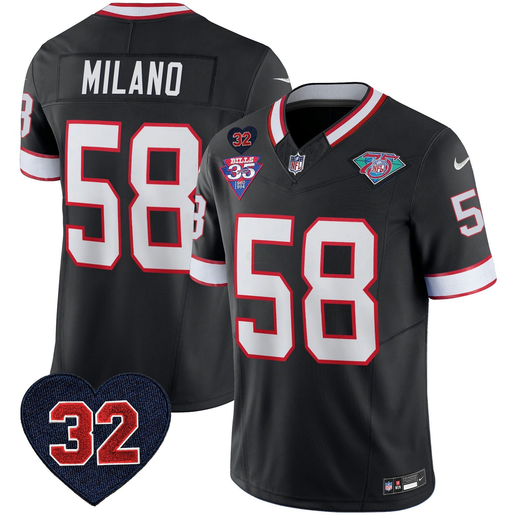 Camisa NFL Men’s 1994 Throwback O.J. Simpson Patch Vapor Limited Jersey