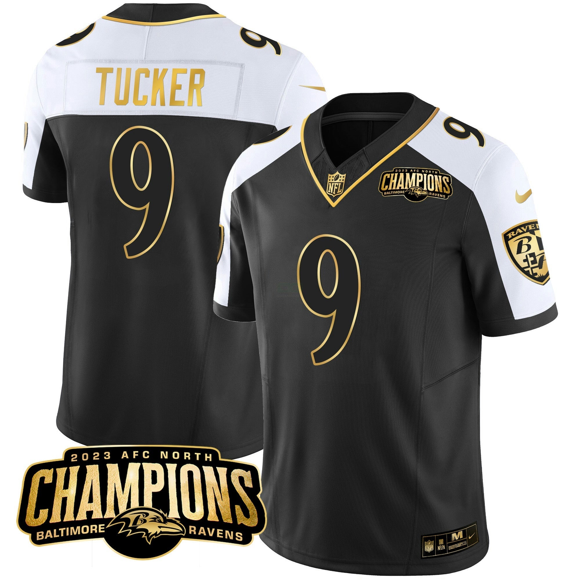 Camisa NFL Men’s 2023 AFC North Champions Patch Dourada Vapor Jersey