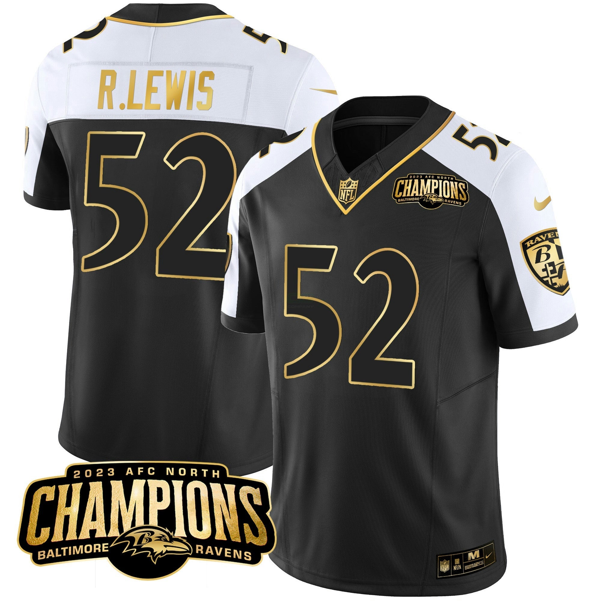 Camisa NFL Men’s 2023 AFC North Champions Patch Dourada Vapor Jersey