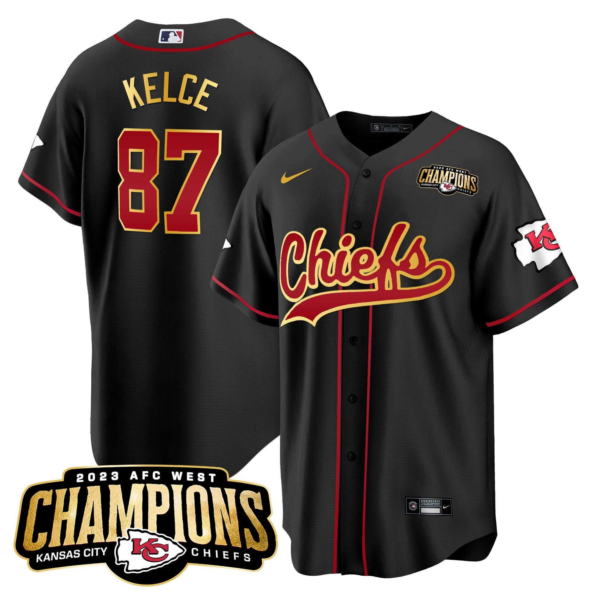Camisa NFL Men’s 2023 AFC West Champions Patch Jersey