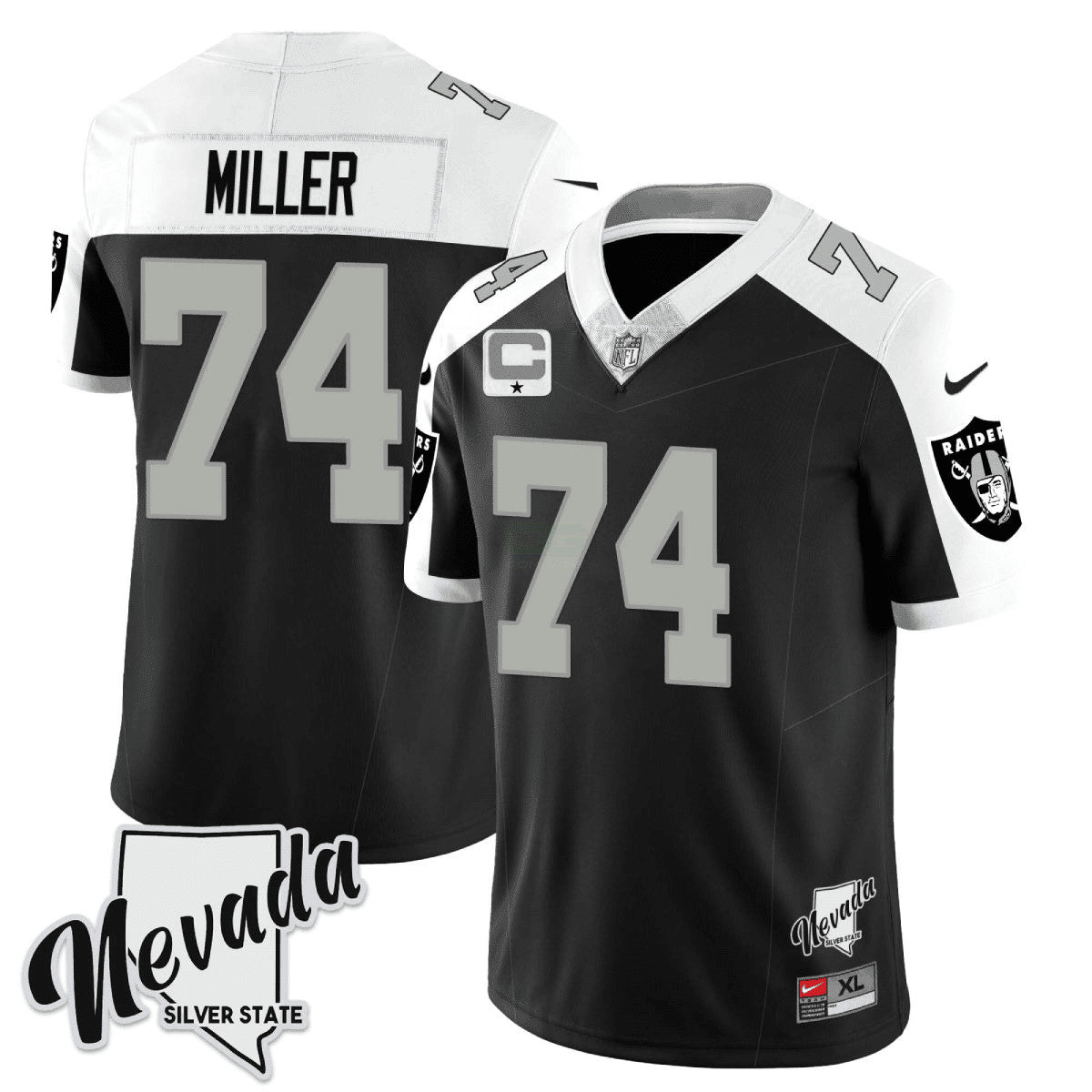 Camisa NFL Men’s 2023 Nevada Silver State Patch Vapor Jersey
