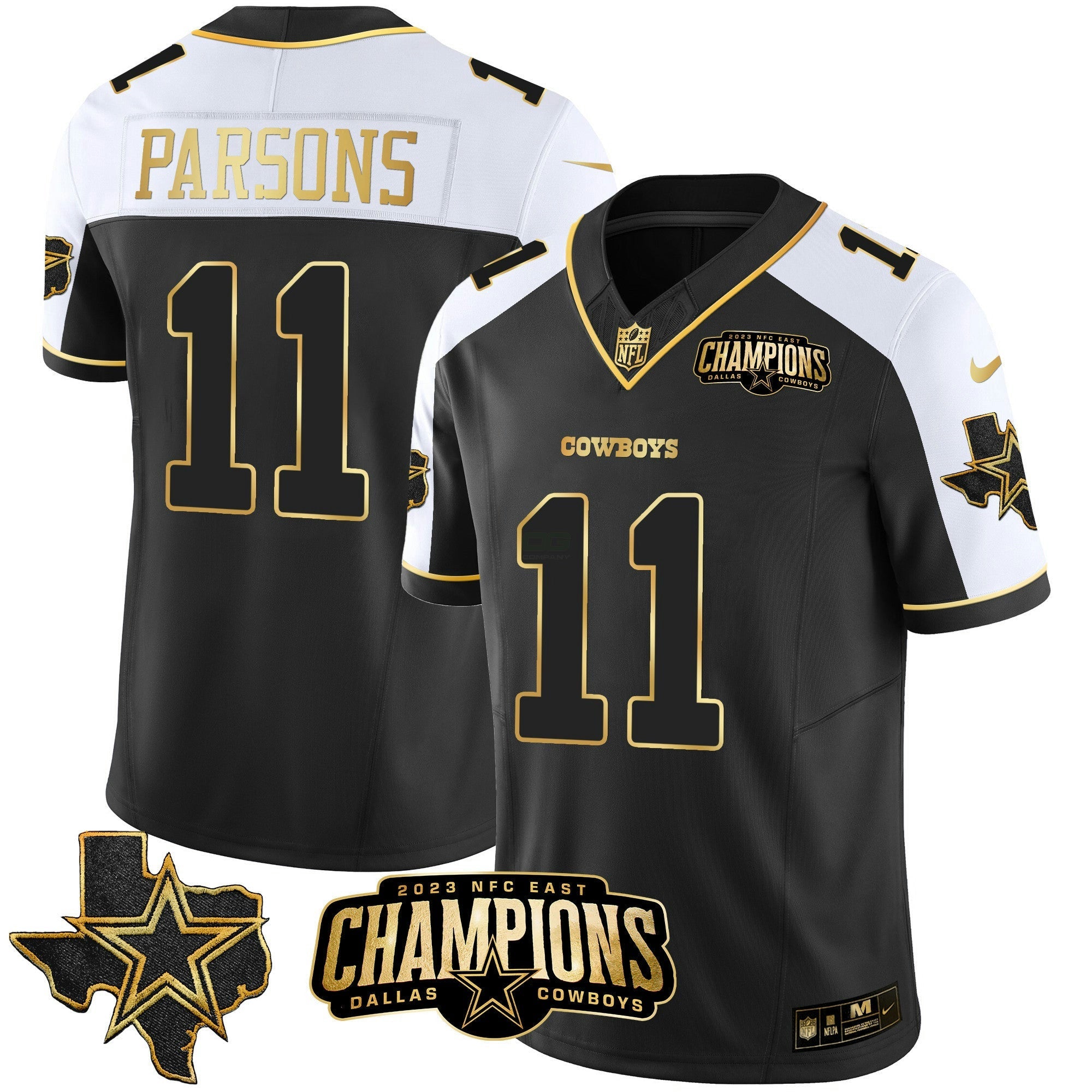 Camisa NFL Men’s 2023 NFC East Champions Patch Dourada Vapor Jersey