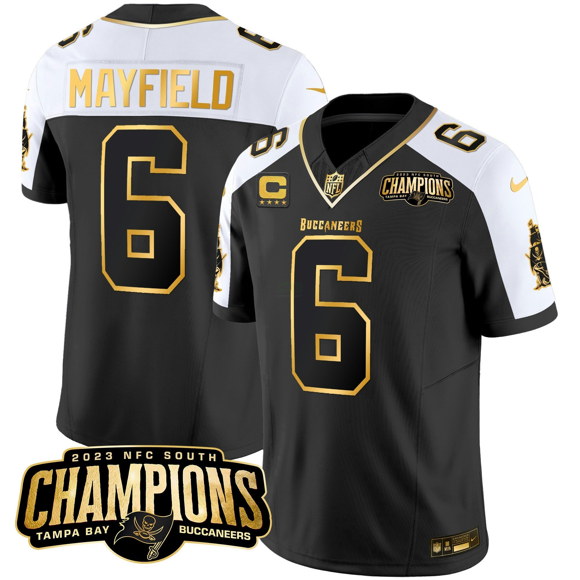 Camisa NFL Men’s 2023 NFC South Champions Patch Dourada Vapor Jersey
