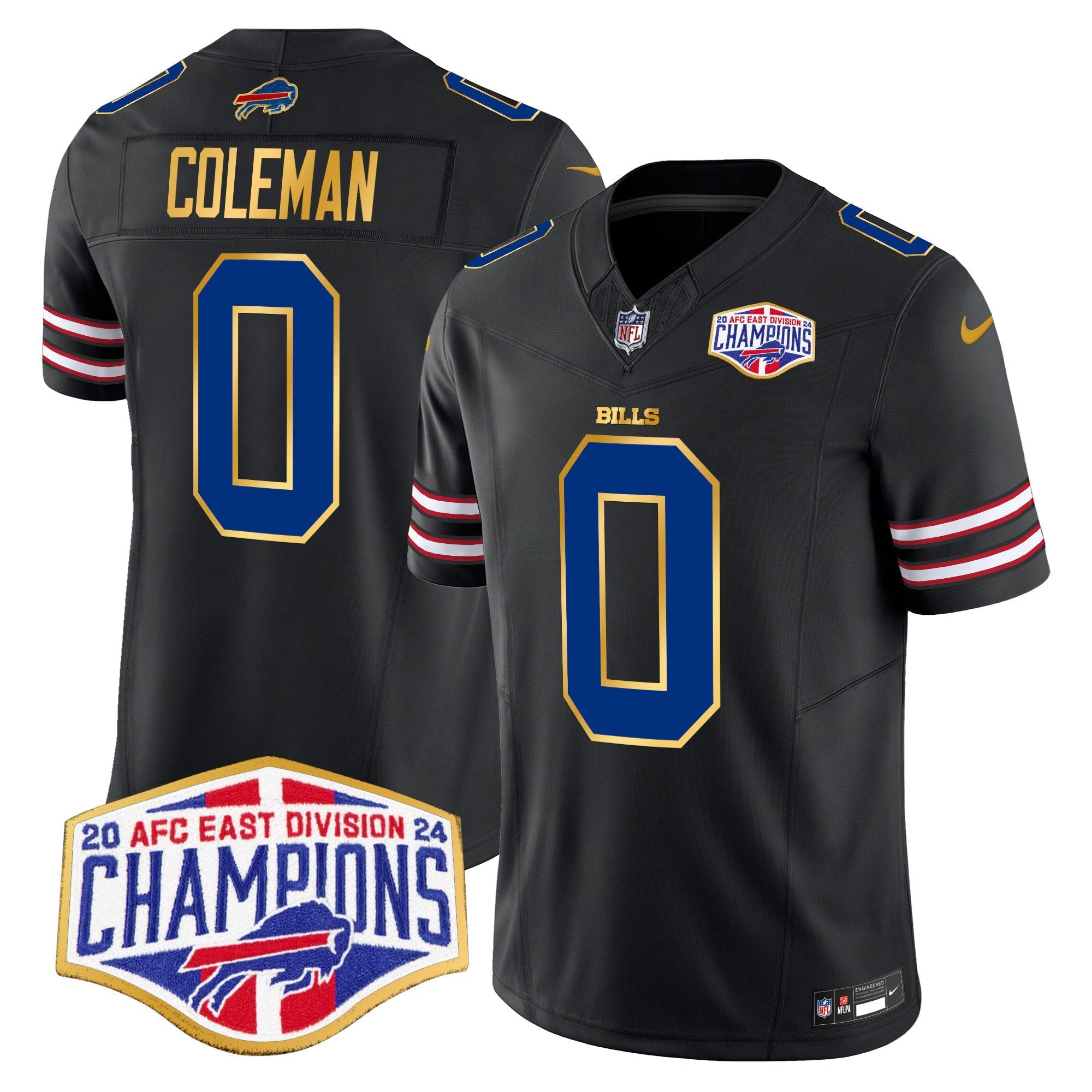 Camisa NFL Men’s 2024 AFC East Division Champions Dourada Trim Vapor Limited Jersey
