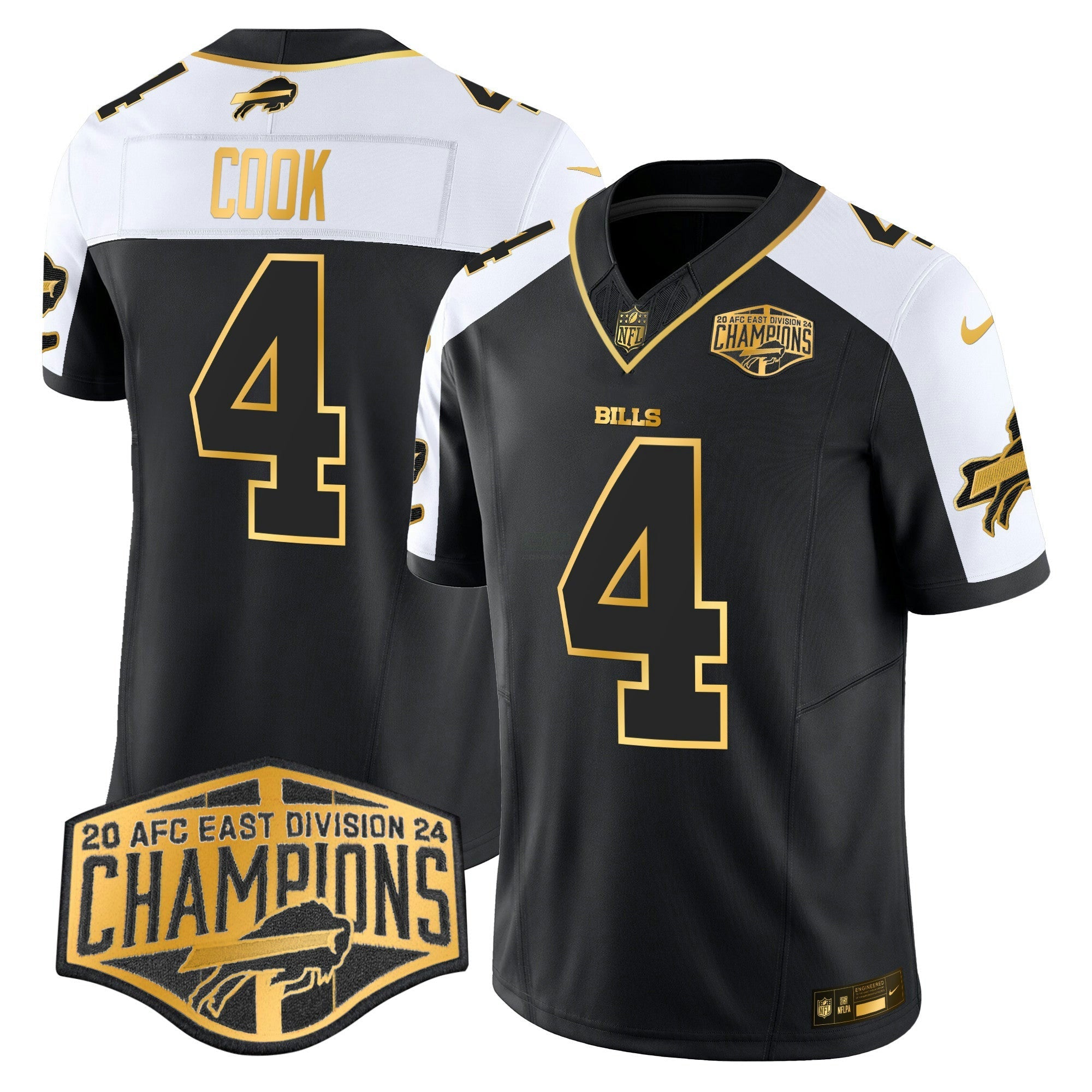Camisa NFL Men’s 2024 AFC East Division Champions Dourada Vapor Limited Jersey
