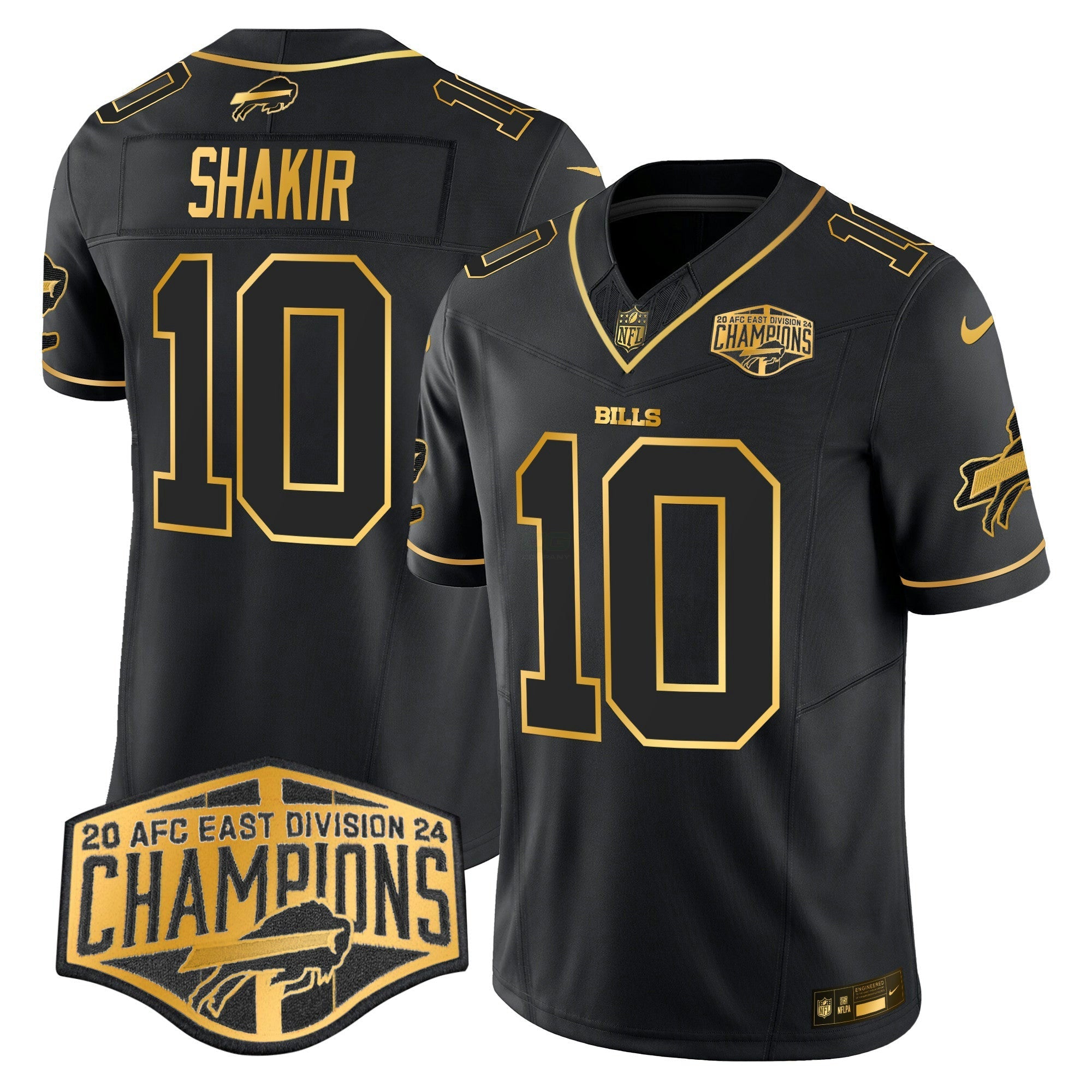 Camisa NFL Men’s 2024 AFC East Division Champions Dourada Vapor Limited Jersey