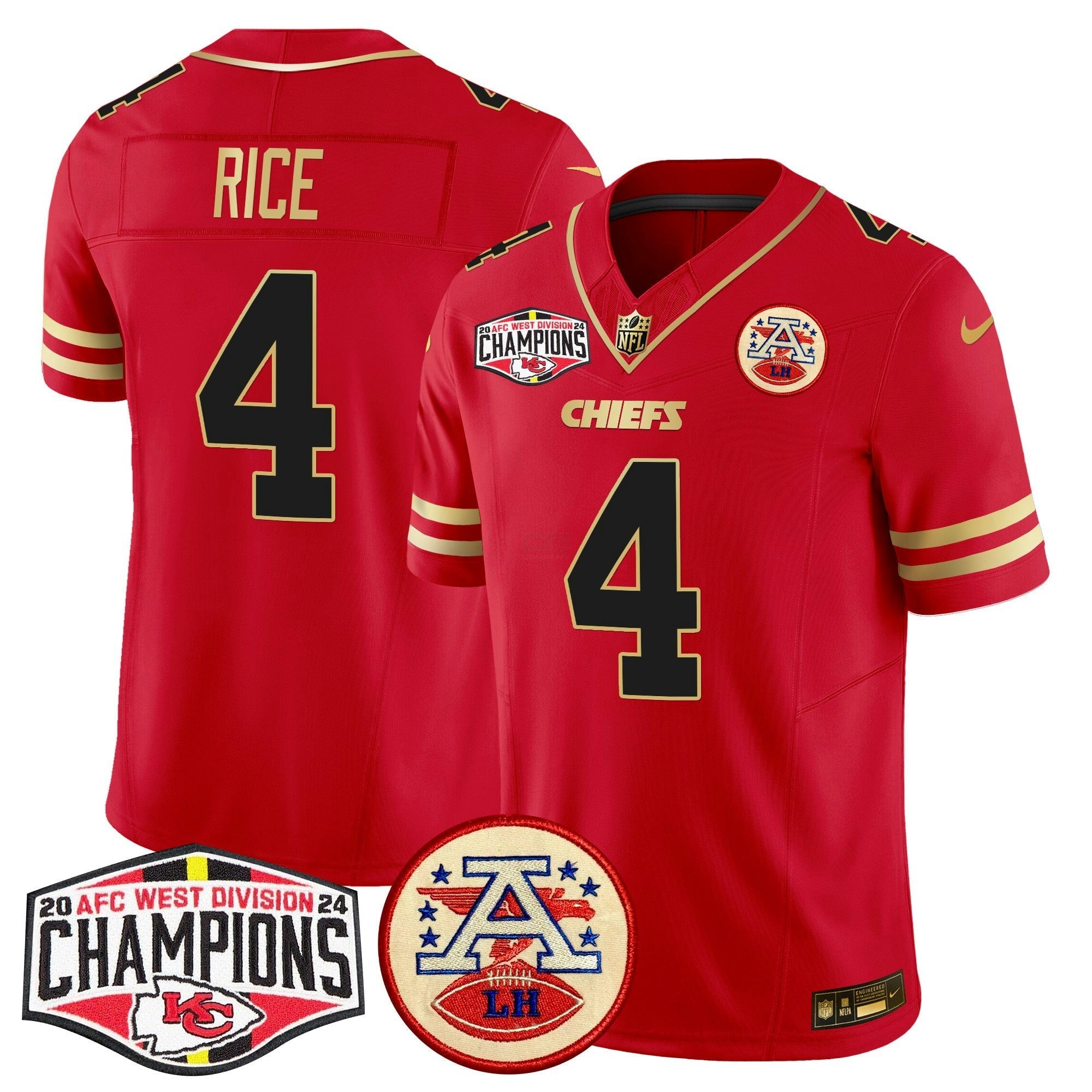 Camisa NFL Men’s 2024 AFC West Division Champions Patch Vapor Limited Jersey