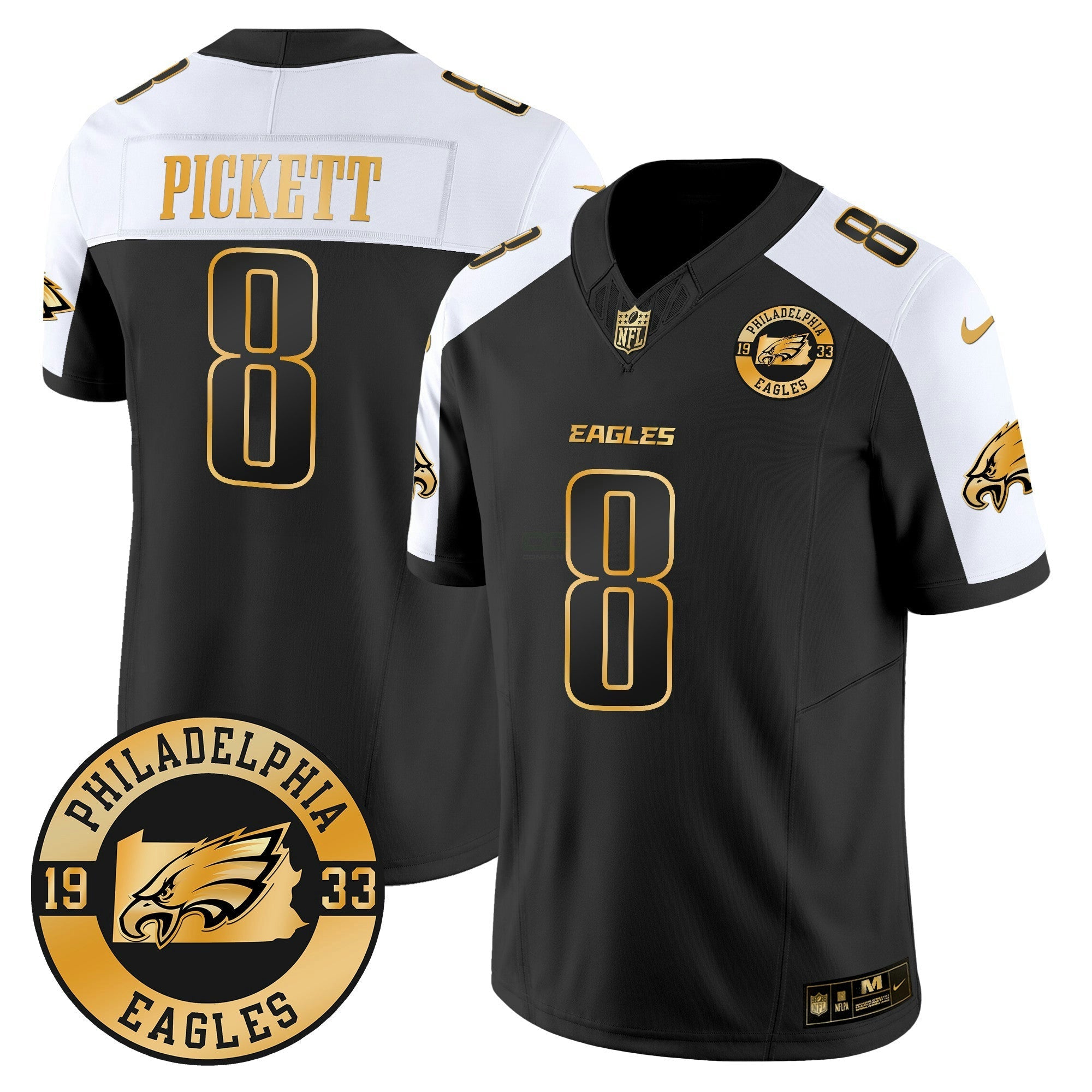 Camisa NFL Men’s 2024 Dourada Vapor Limited Jersey – Est. 1933 Patch