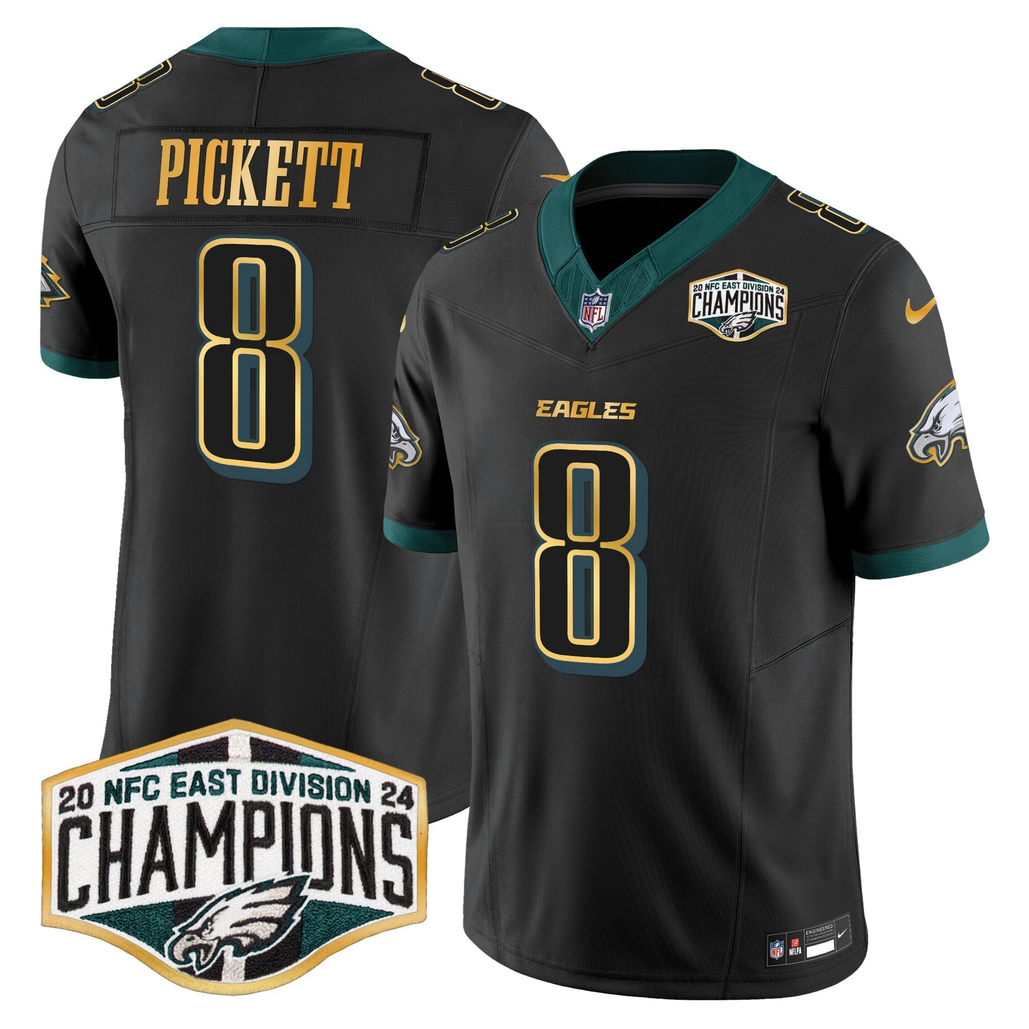 Camisa NFL Men’s 2024 NFC East Division Champions Dourada Trim Vapor Limited Jersey