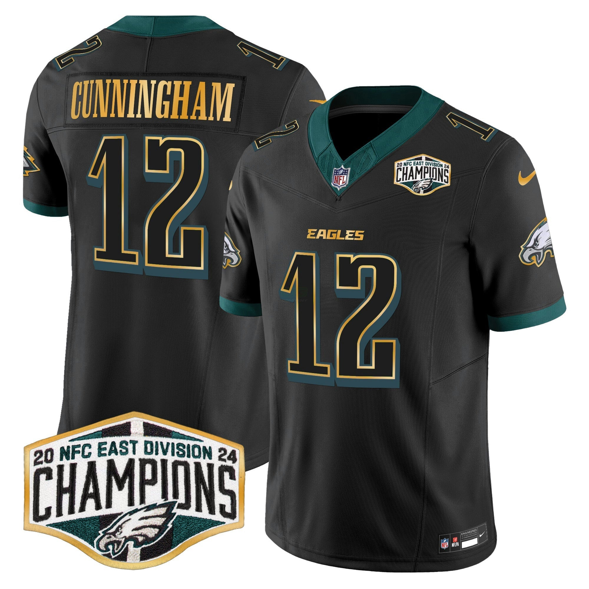Camisa NFL Men’s 2024 NFC East Division Champions Dourada Trim Vapor Limited Jersey