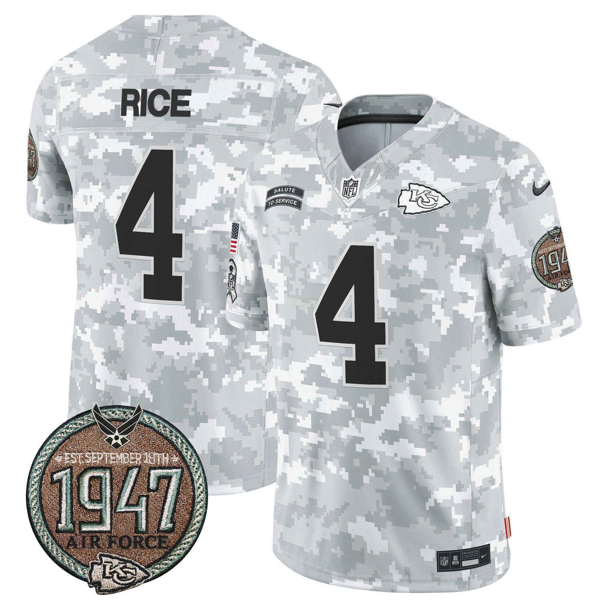 Camisa NFL Men’s 2024 Salute to Service Establishment Year Patch Vapor Limited Jersey