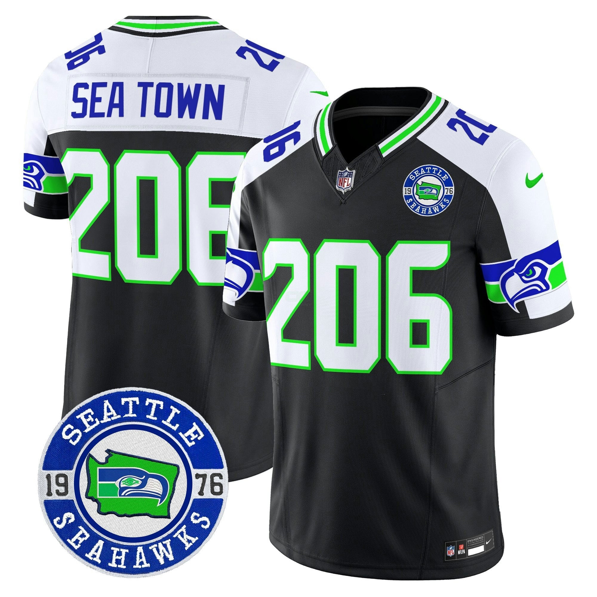 Camisa NFL Men’s 2025 Seattle Est. 1976 Patch Vapor Limited Jersey