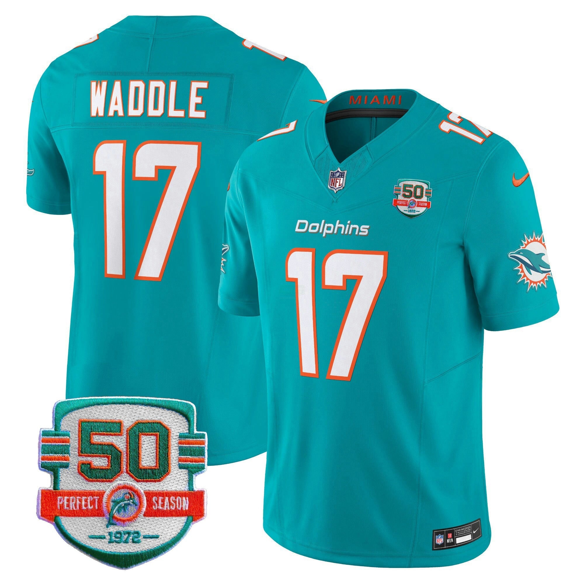 Camisa NFL Men’s 50th 1972 Perfect Season Patch Vapor Jersey