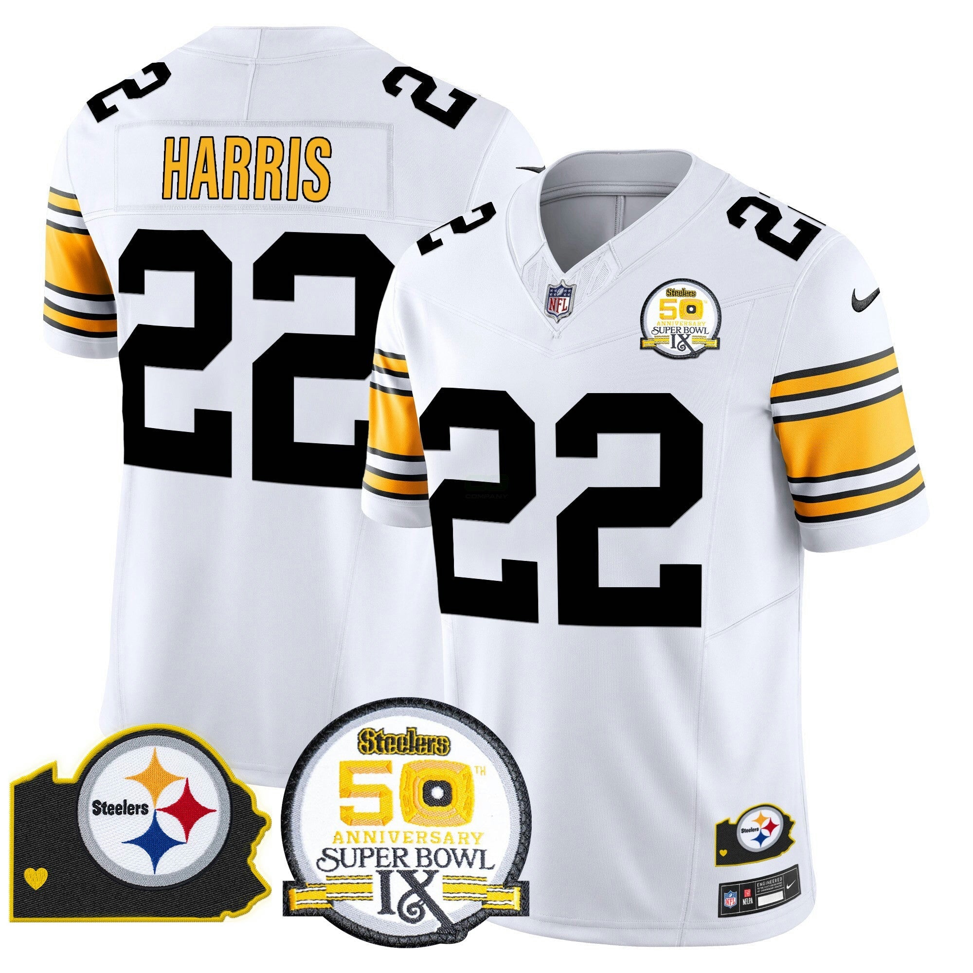 Camisa NFL Men’s 50th Anniversary Of Super Bowl IX & Map Patch Vapor Limited Jersey