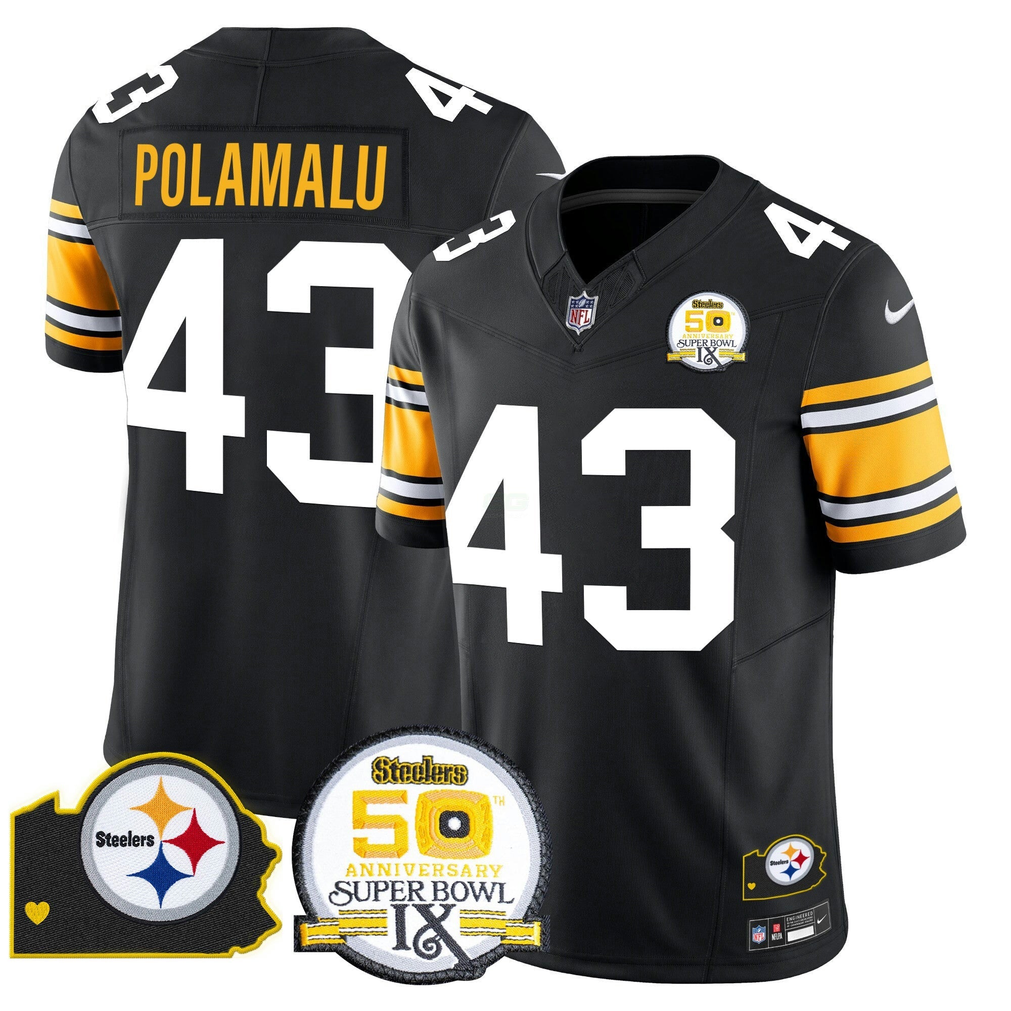 Camisa NFL Men’s 50th Anniversary Of Super Bowl IX & Map Patch Vapor Limited Jersey