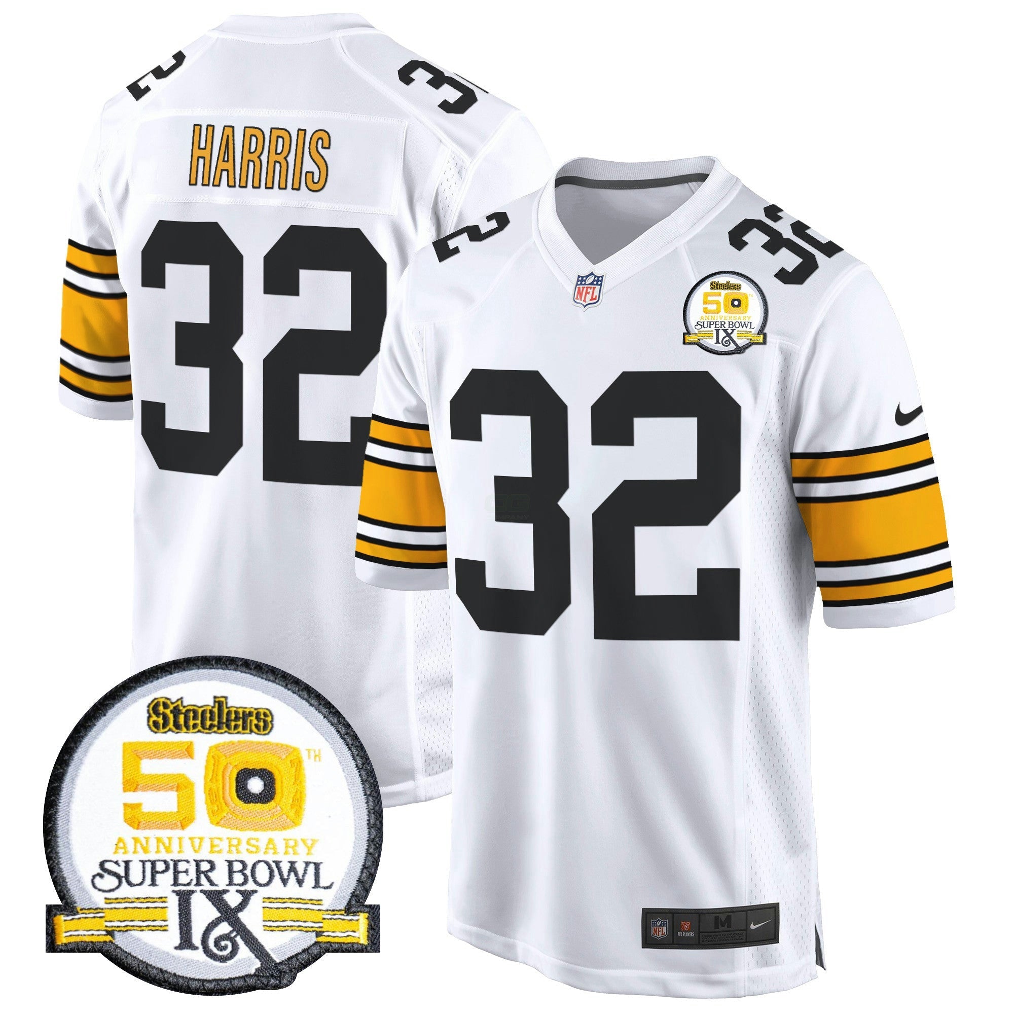 Camisa NFL Men’s 50th Anniversary Of Super Bowl IX Patch Game Jersey