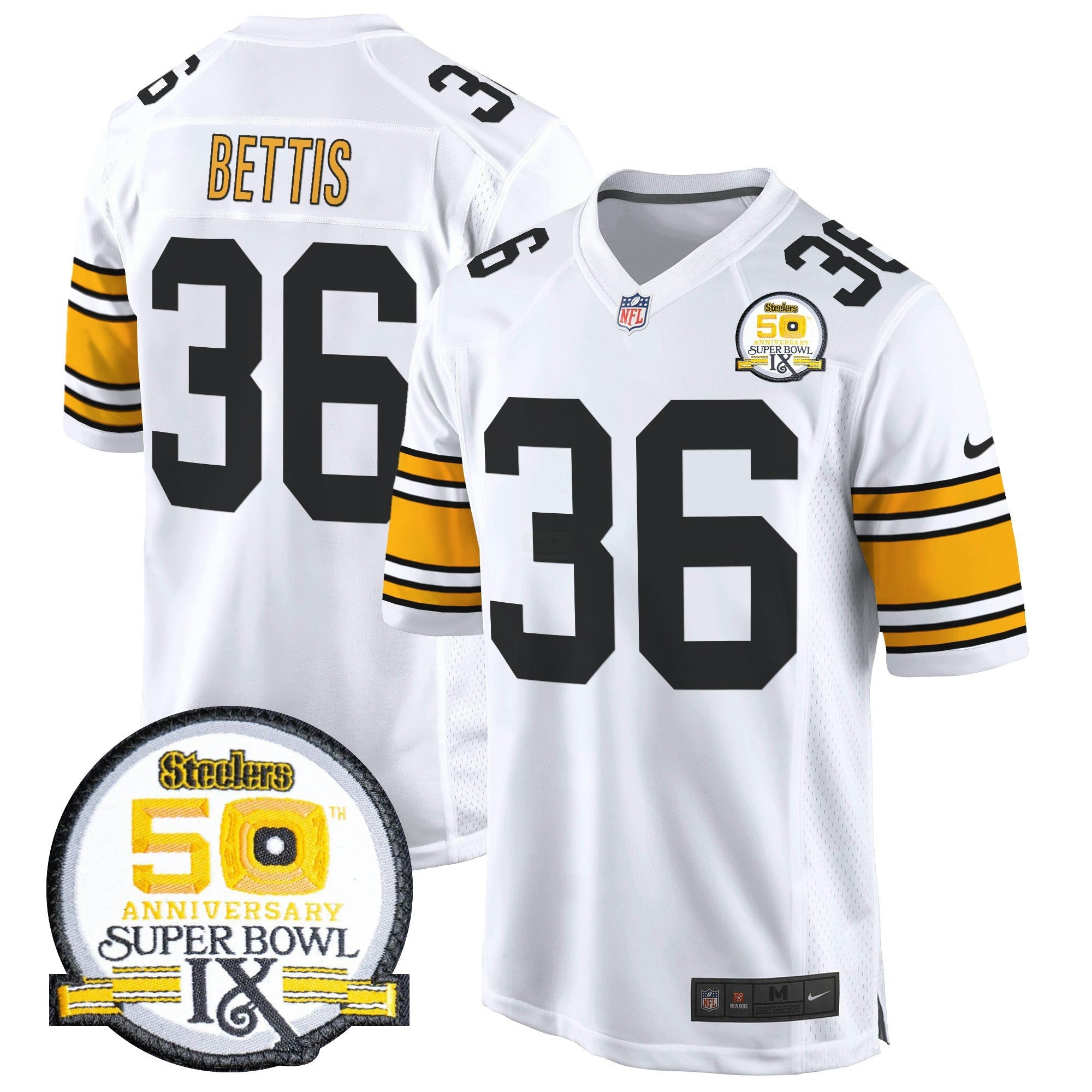 Camisa NFL Men’s 50th Anniversary Of Super Bowl IX Patch Game Jersey