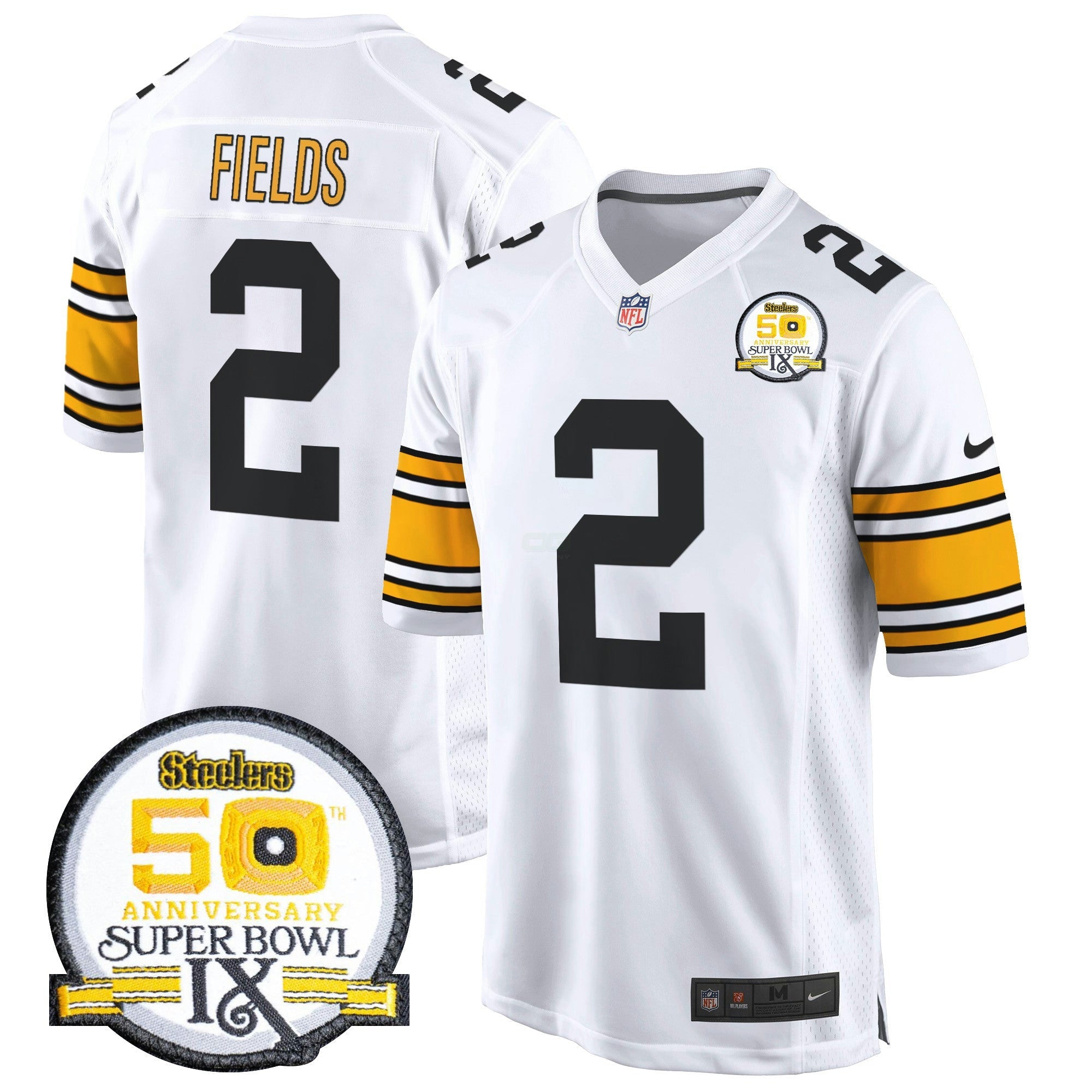 Camisa NFL Men’s 50th Anniversary Of Super Bowl IX Patch Game Jersey