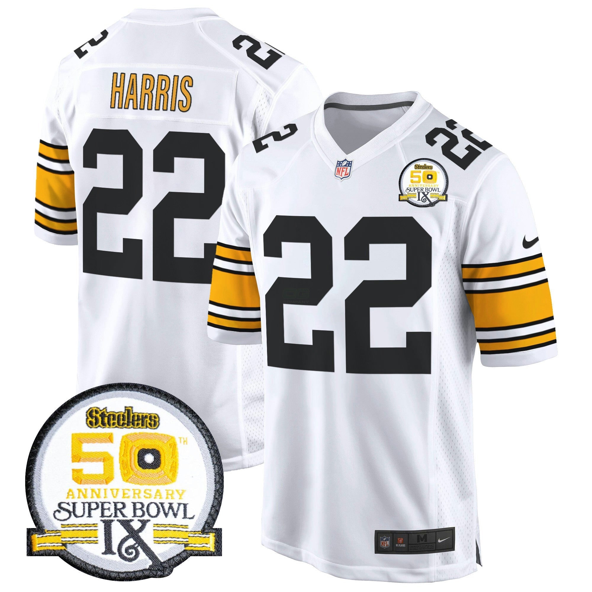 Camisa NFL Men’s 50th Anniversary Of Super Bowl IX Patch Game Jersey