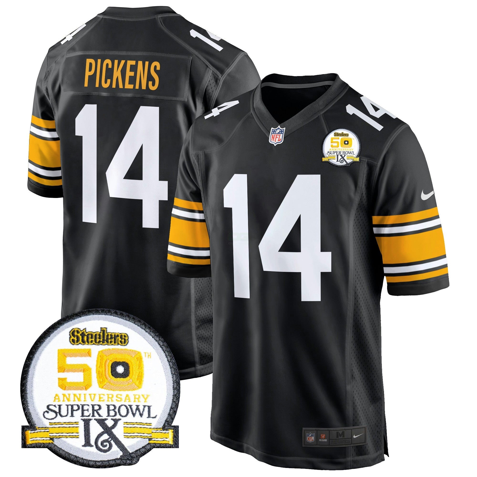 Camisa NFL Men’s 50th Anniversary Of Super Bowl IX Patch Game Jersey
