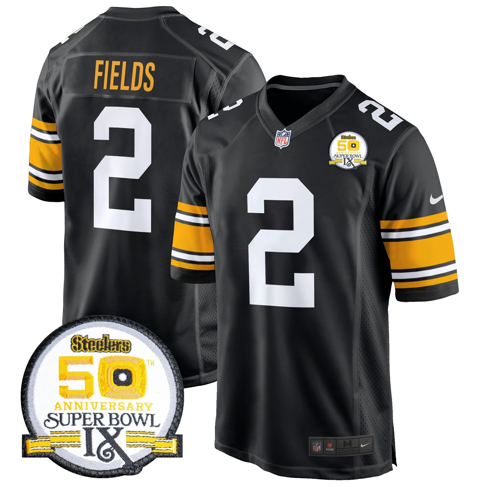 Camisa NFL Men’s 50th Anniversary Of Super Bowl IX Patch Game Jersey