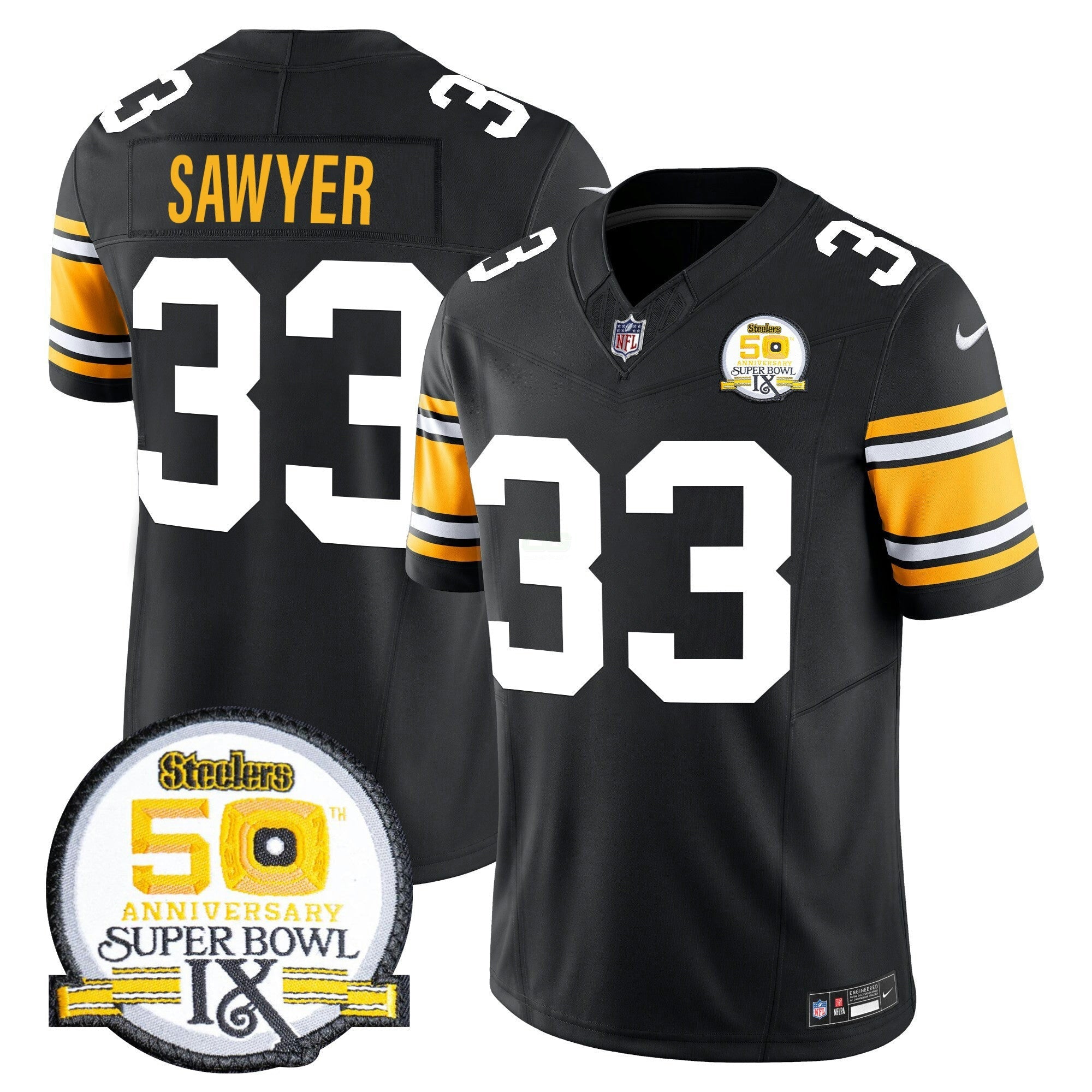 Camisa NFL Men’s 50th Anniversary Of Super Bowl IX Patch Vapor Limited Jersey