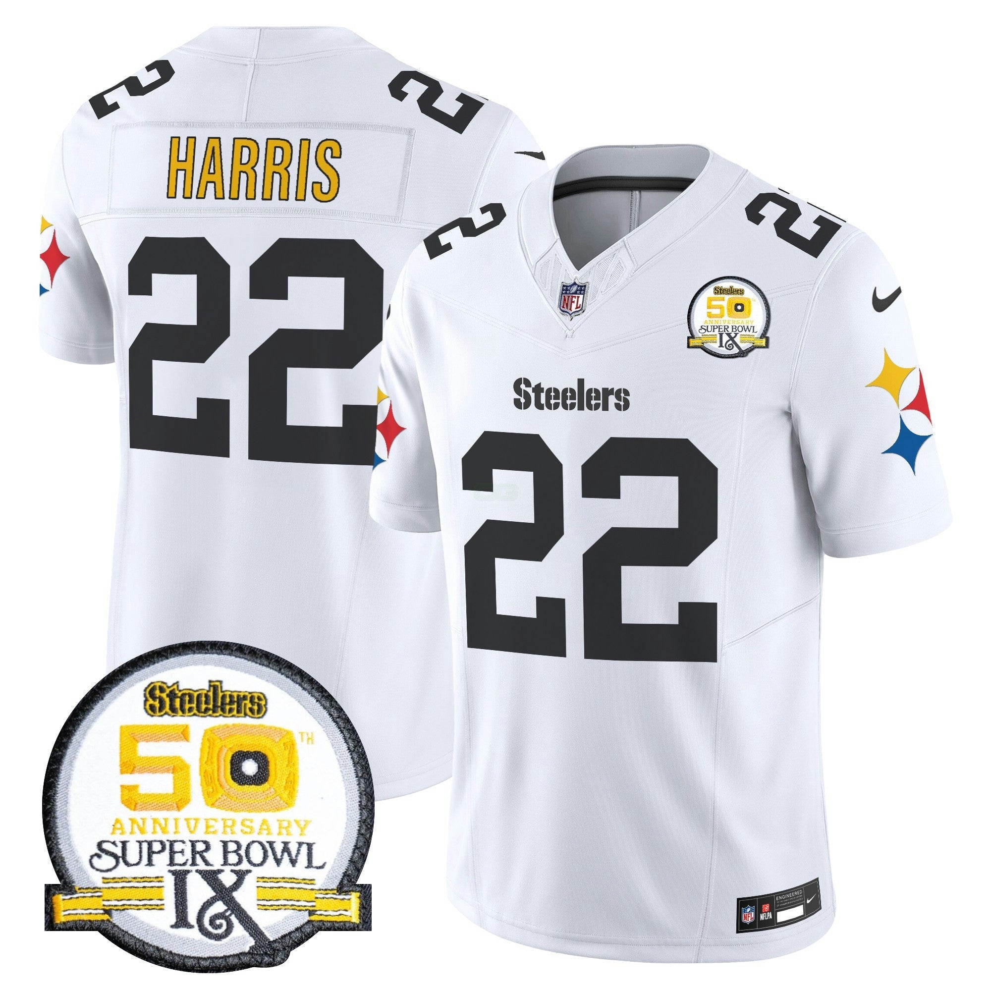 Camisa NFL Men’s 50th Anniversary Of Super Bowl IX Patch Vapor Limited Jersey V2